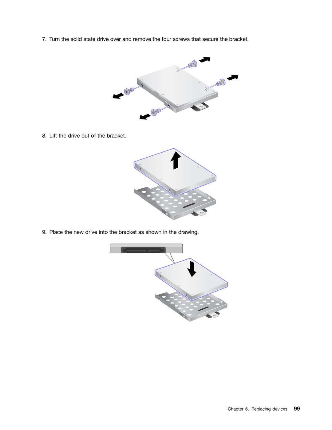 Lenovo 5016W78 manual Replacing devices 