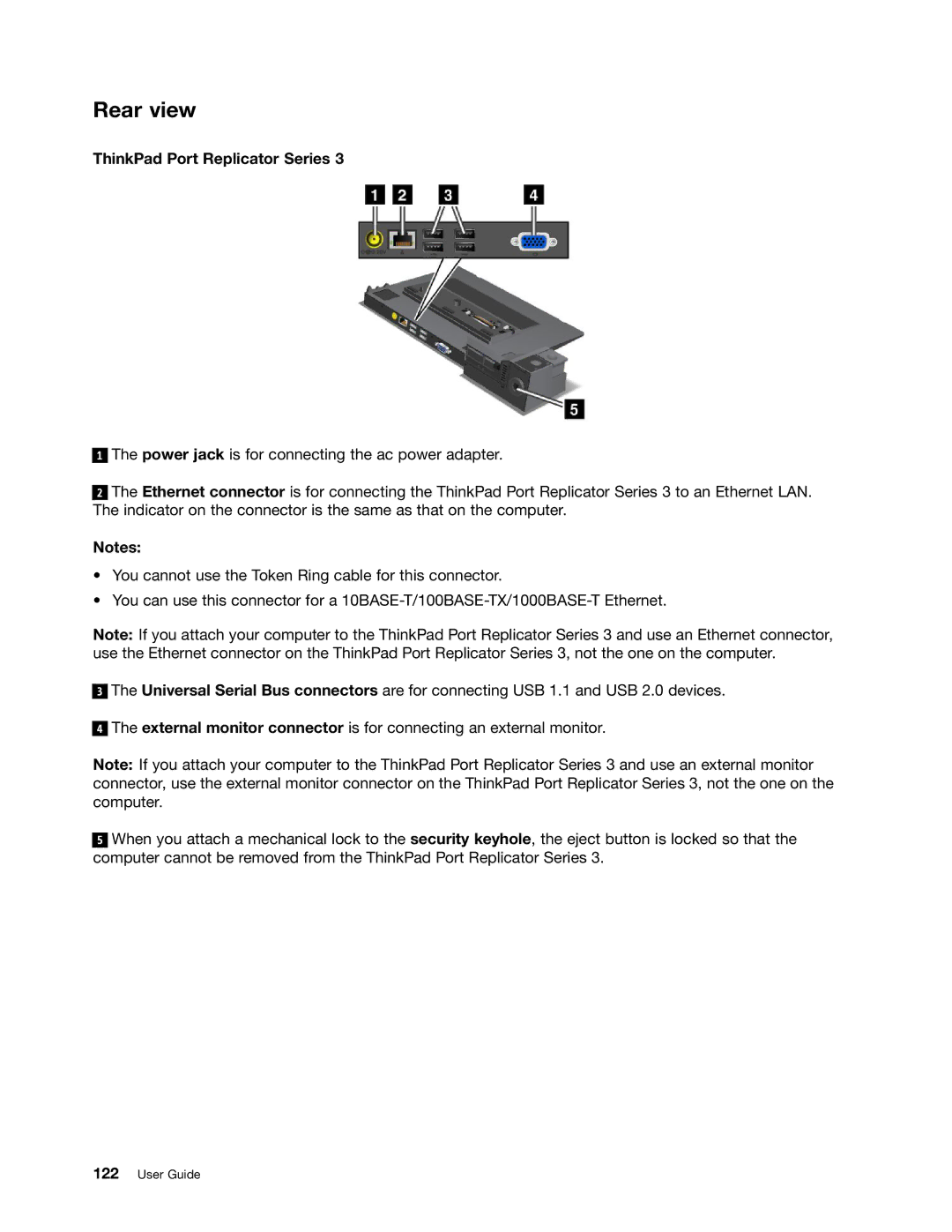 Lenovo 5016W78 manual Rear view 