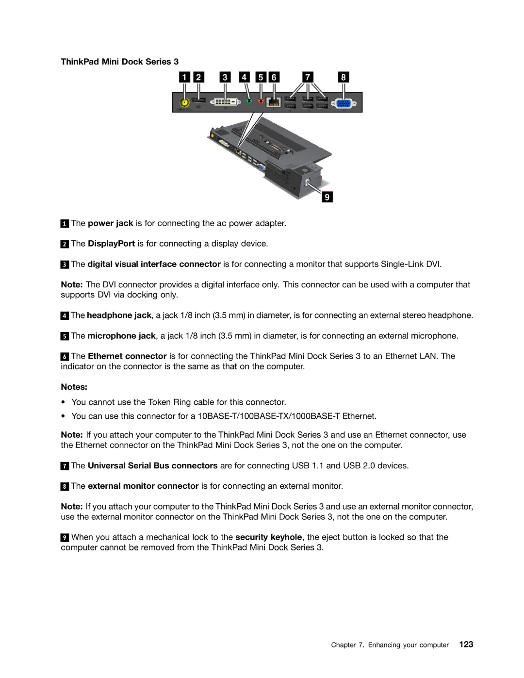 Lenovo 5016W78 manual ThinkPad Mini Dock Series 