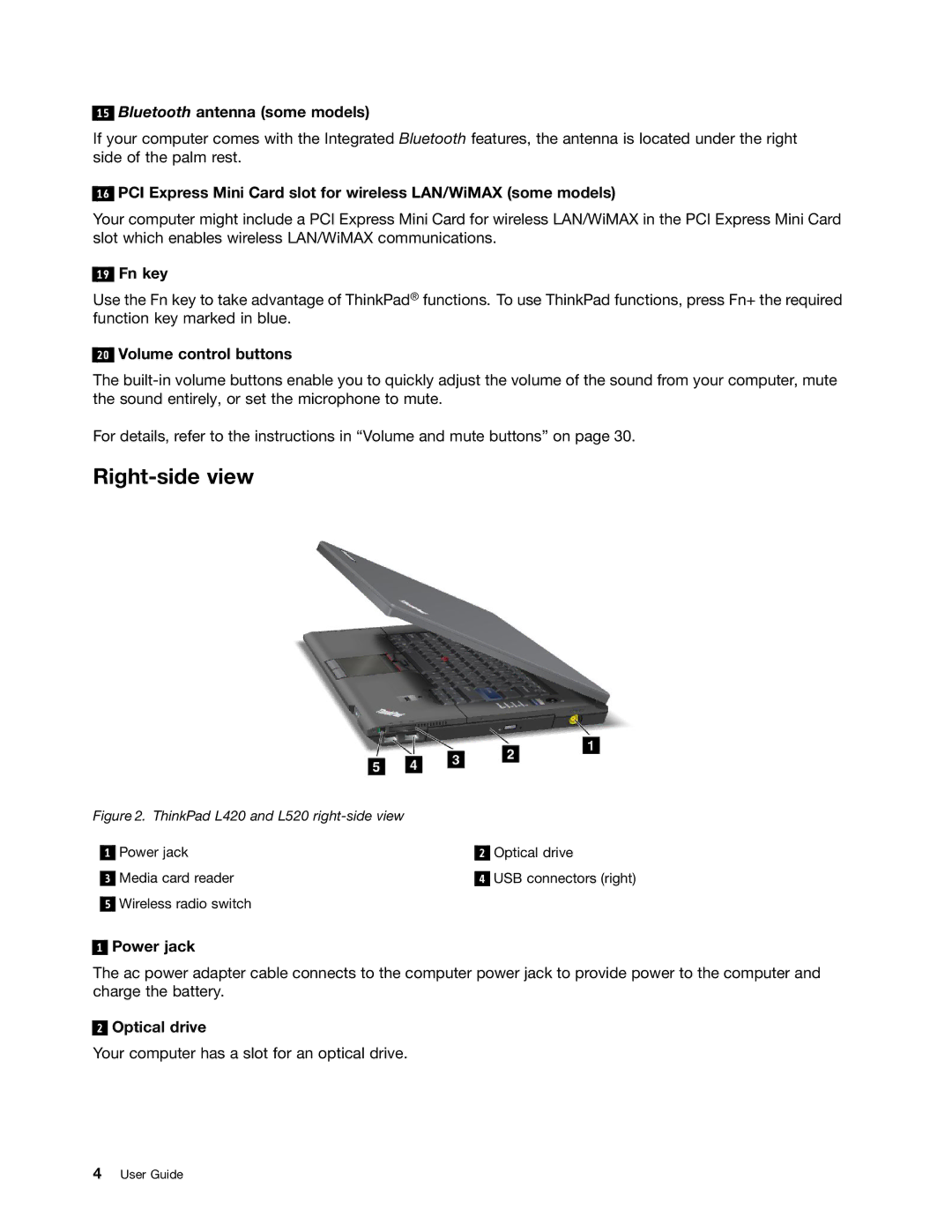 Lenovo 5016W78 manual Right-side view 