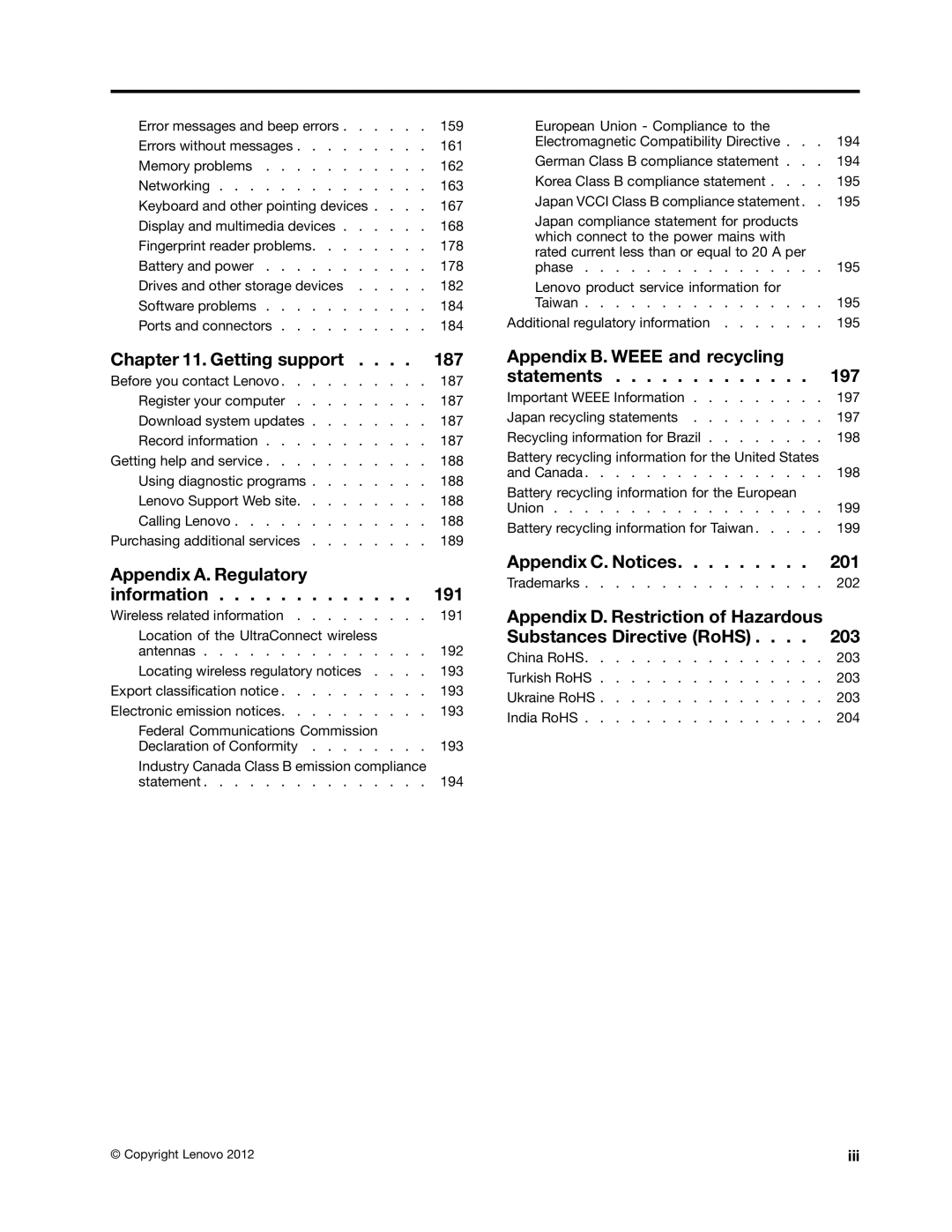 Lenovo 5016W78 manual Appendix C. Notices 