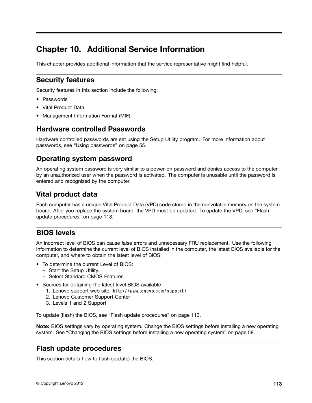 Lenovo 5110, 5106, 5114, 5150 manual Additional Service Information 