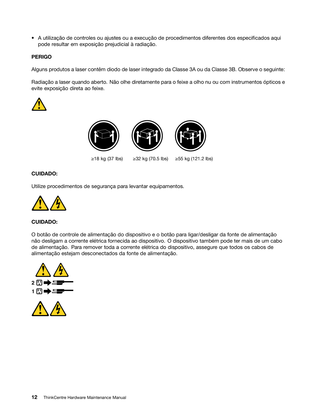 Lenovo 5150, 5106, 5114, 5110 manual Perigo 