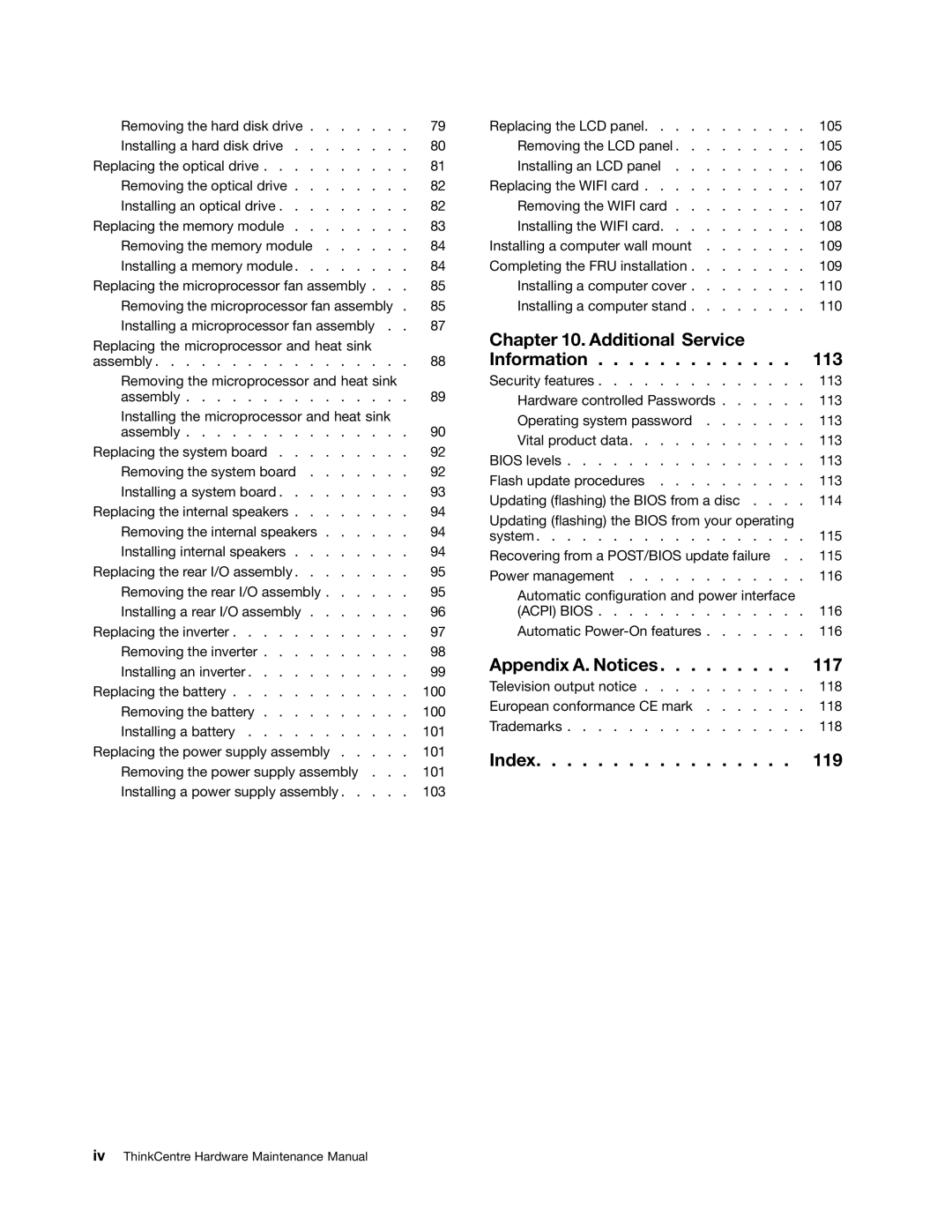 Lenovo 5150, 5106, 5114, 5110 manual Appendix A. Notices 117 