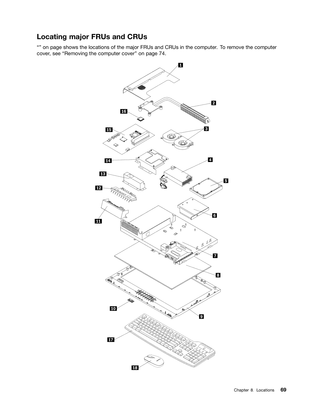 Lenovo 5110, 5106, 5114, 5150 manual Locating major FRUs and CRUs 