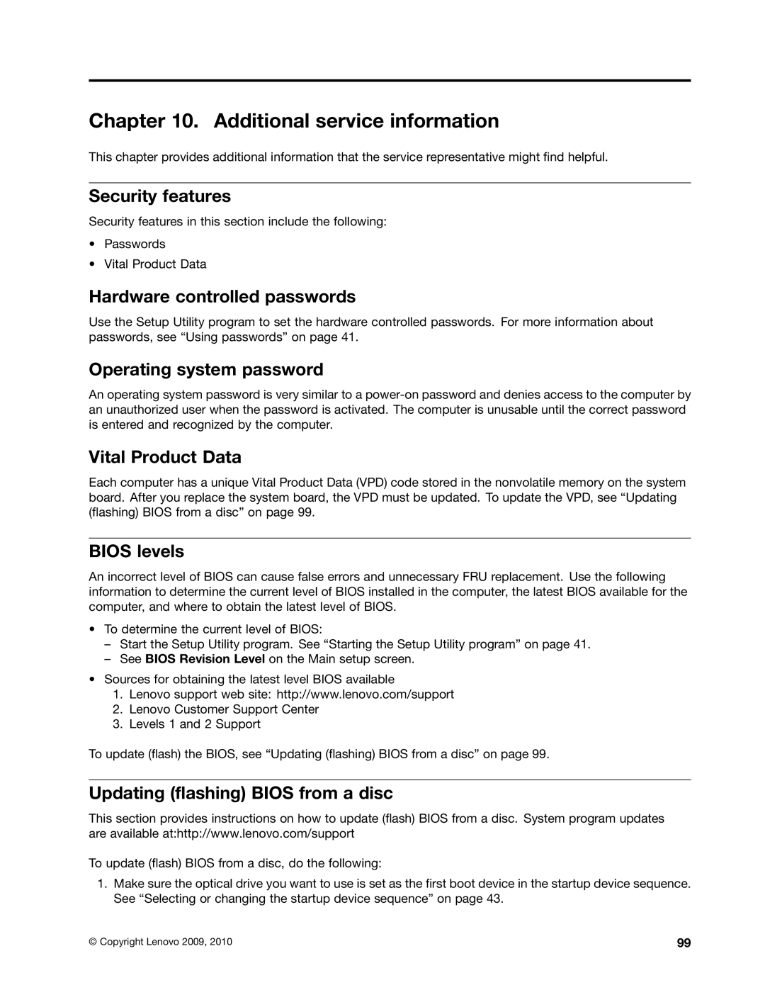 Lenovo 5354, 5214, 3425, 3980 manual Additional service information 