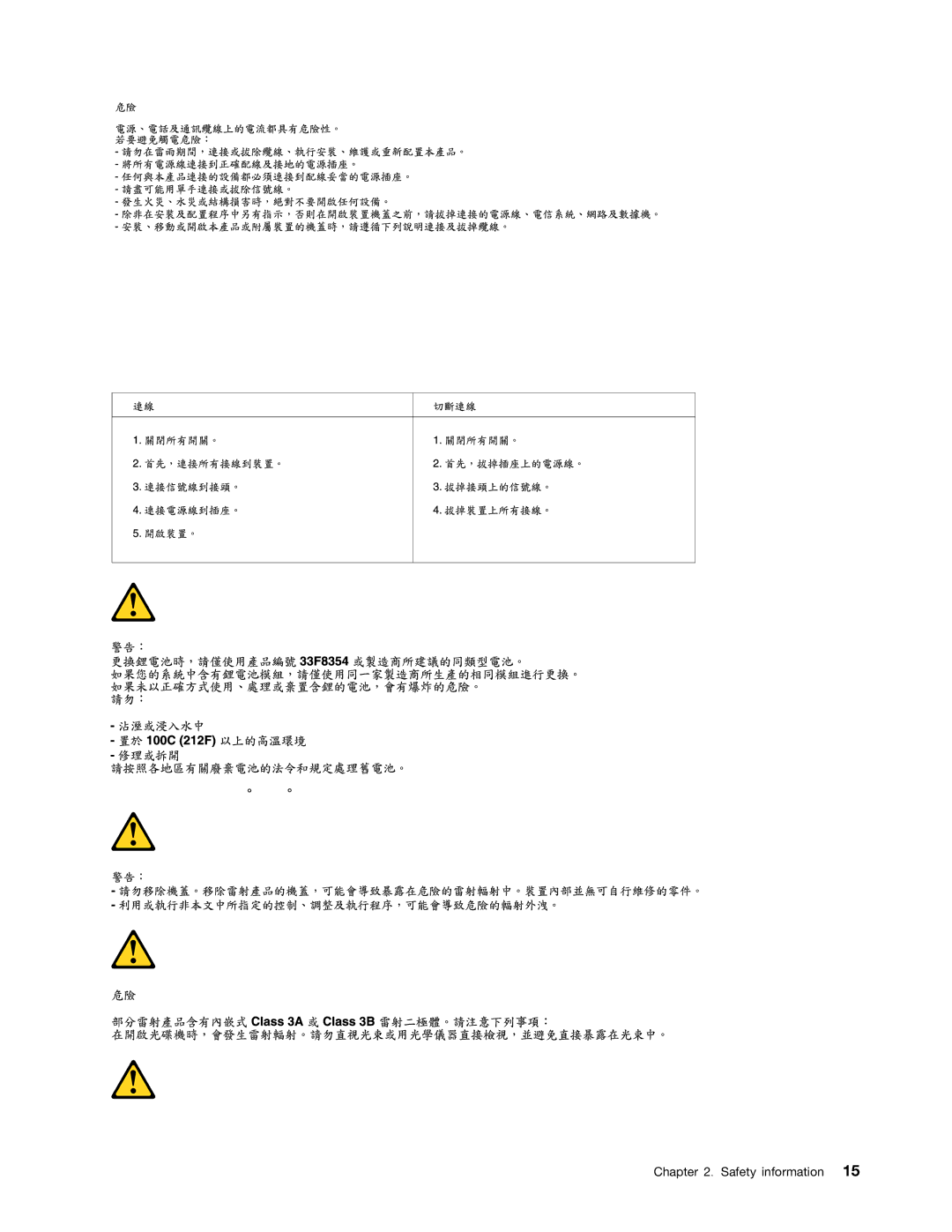 Lenovo 5354, 5214, 3425, 3980 manual Safety information 