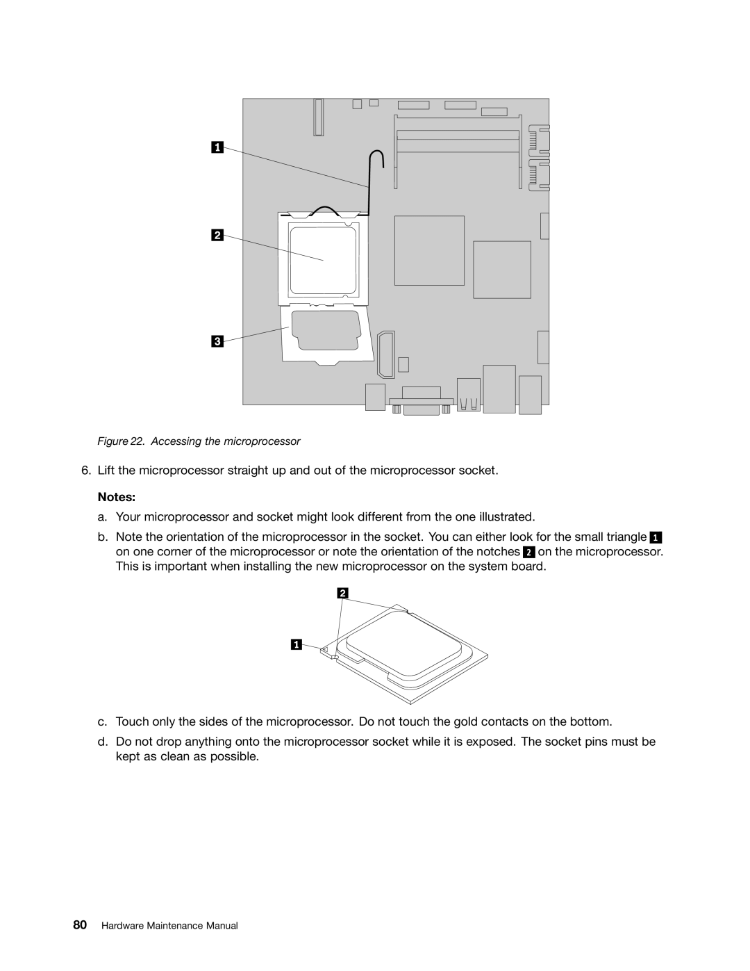 Lenovo 3425, 5214, 5354, 3980 manual Accessing the microprocessor 