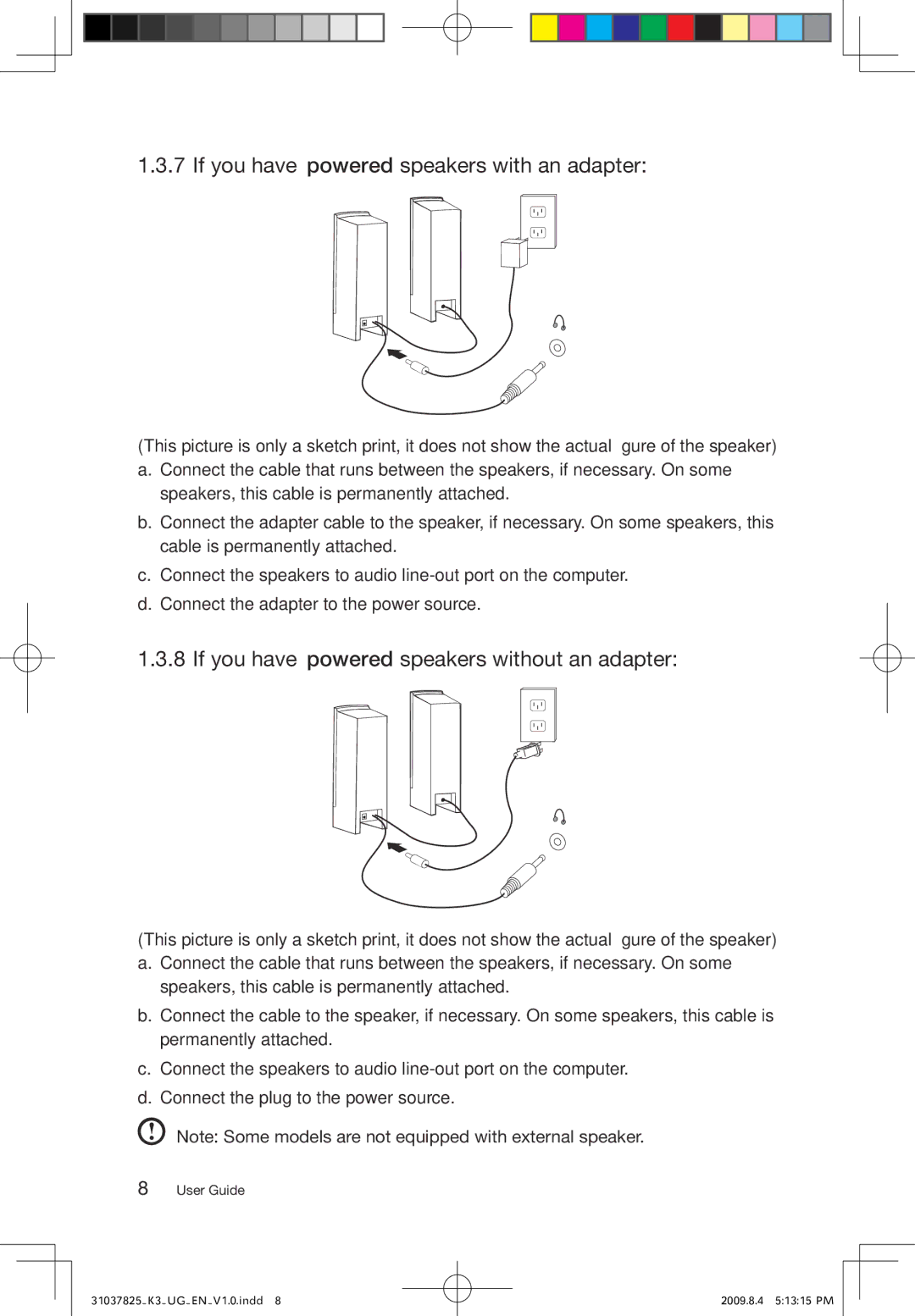 Lenovo K3, 53161BU manual If you have powered speakers with an adapter, If you have powered speakers without an adapter 