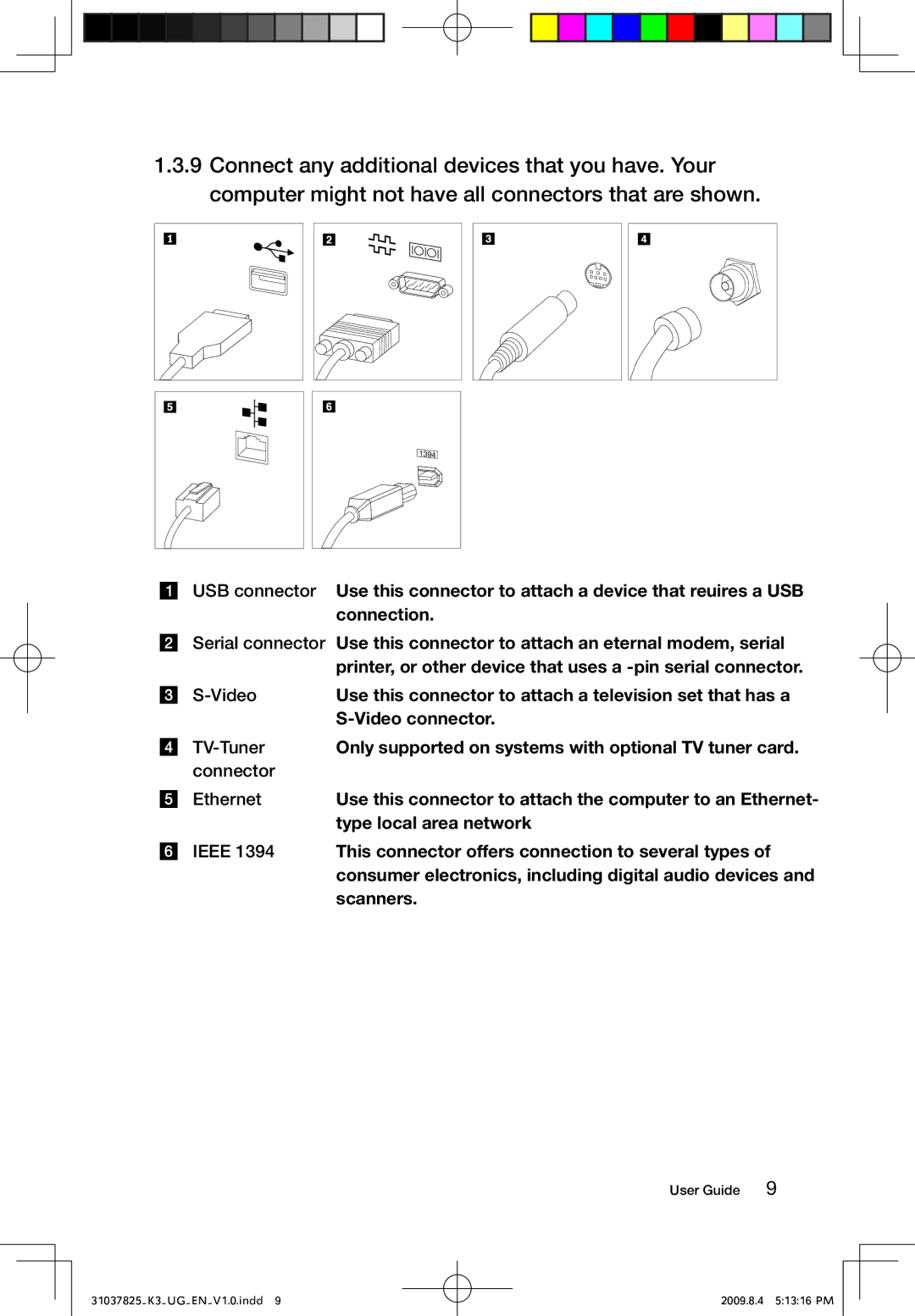 Lenovo 53161BU, K3 manual Connector Ethernet 