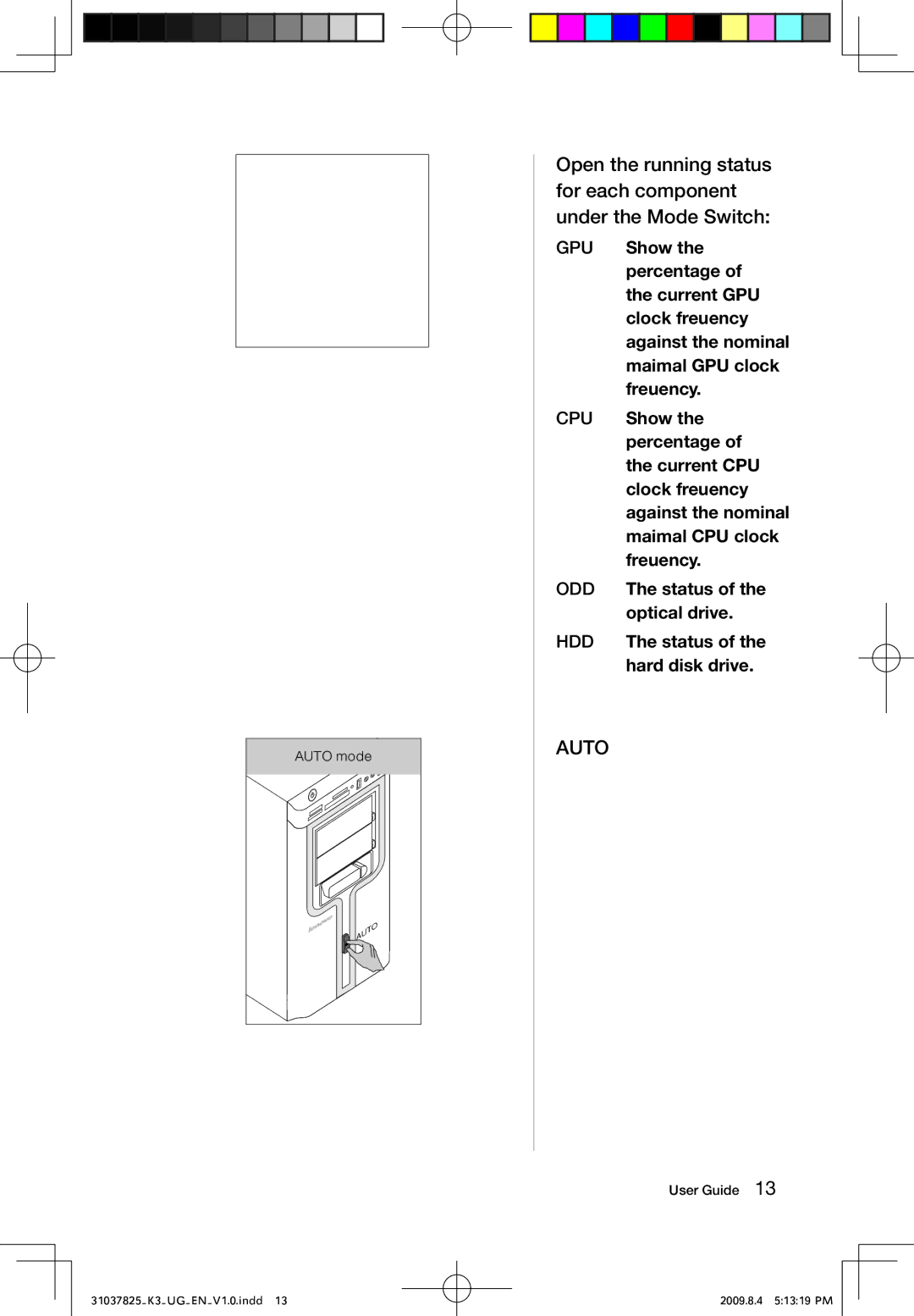 Lenovo 53161BU, K3 manual Auto 