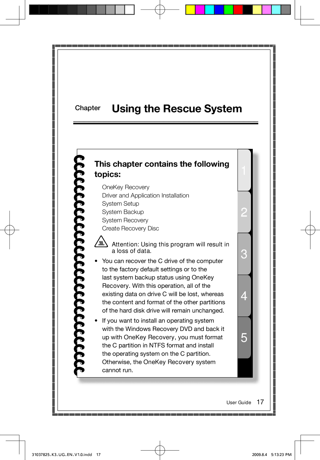 Lenovo 53161BU, K3 manual Chapter Using the Rescue System 