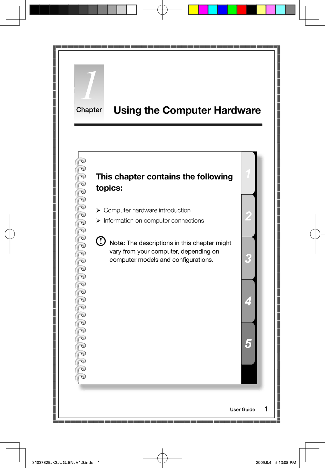 Lenovo 53161BU, K3 manual Chapter Using the Computer Hardware, This chapter contains the following topics 