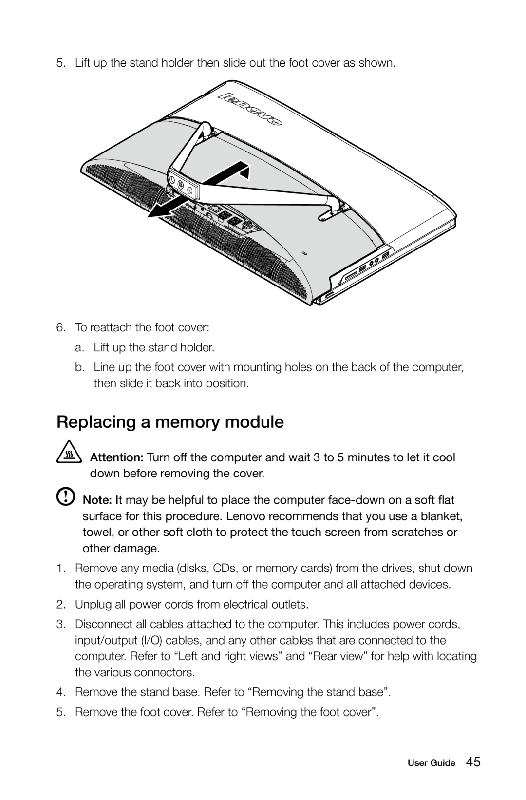 Lenovo 57315616 manual Replacing a memory module 