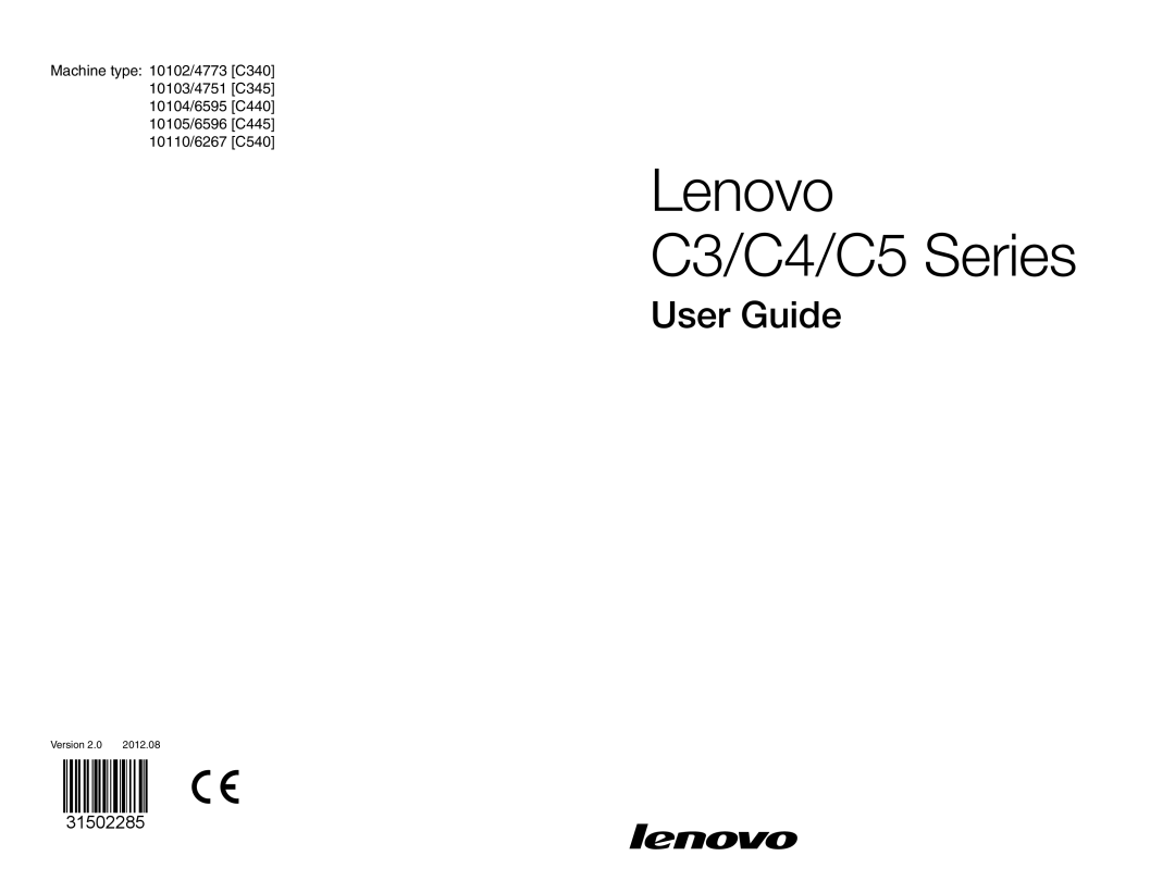 Lenovo 57312695, 57315617, 57315603, C440, C445, C345, C540 manual Lenovo C3/C4/C5 Series 