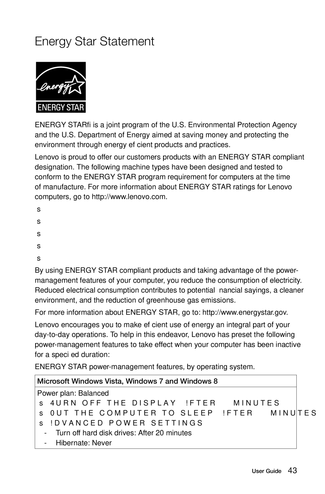 Lenovo C540, 57315617, 57312695, 57315603, C440 Energy Star Statement, 10102/4773 10103/4751 10104/6595 10105/6596 10110/6267 