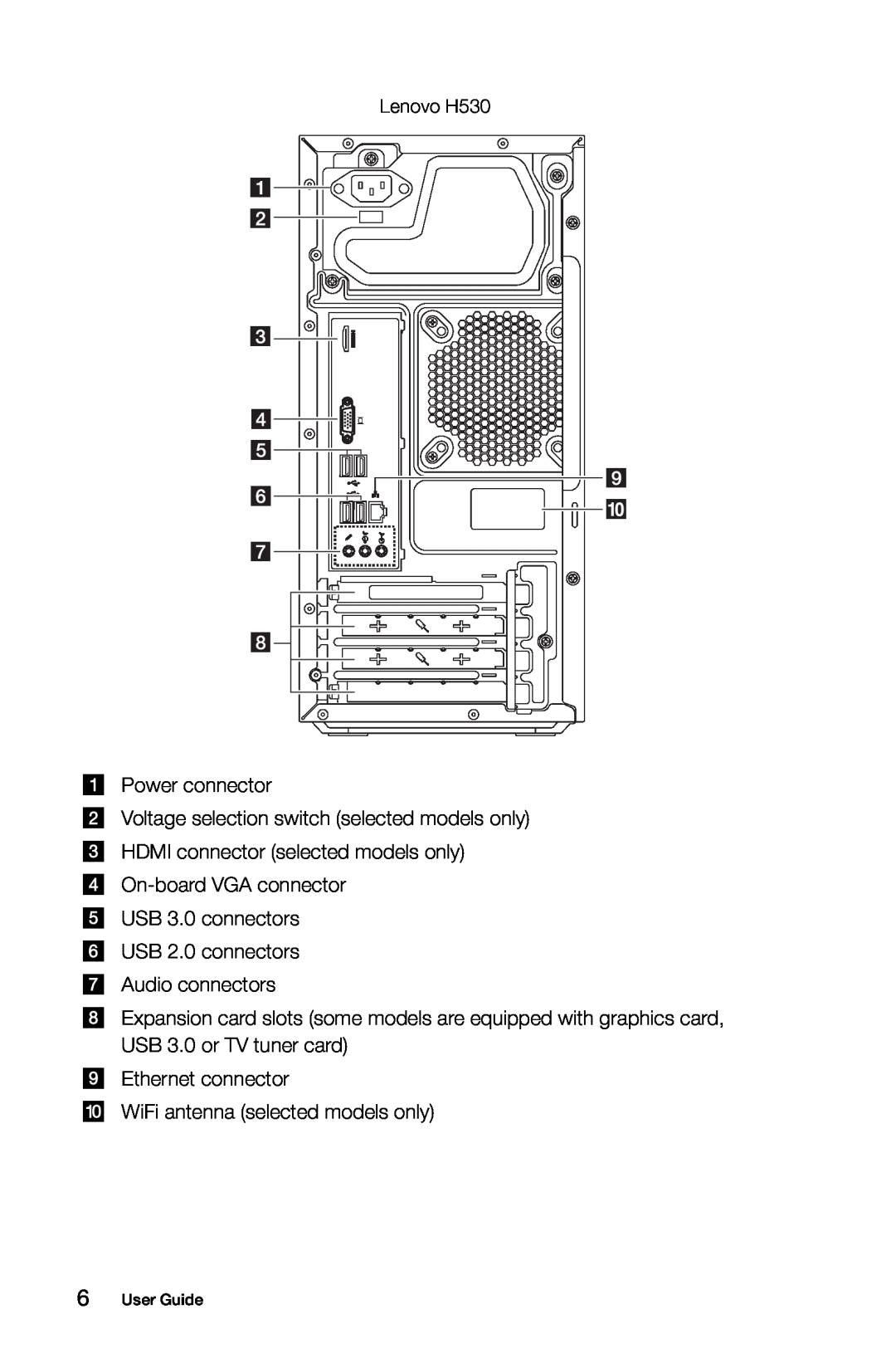 Lenovo 57321302 manual Lenovo H530, User Guide 