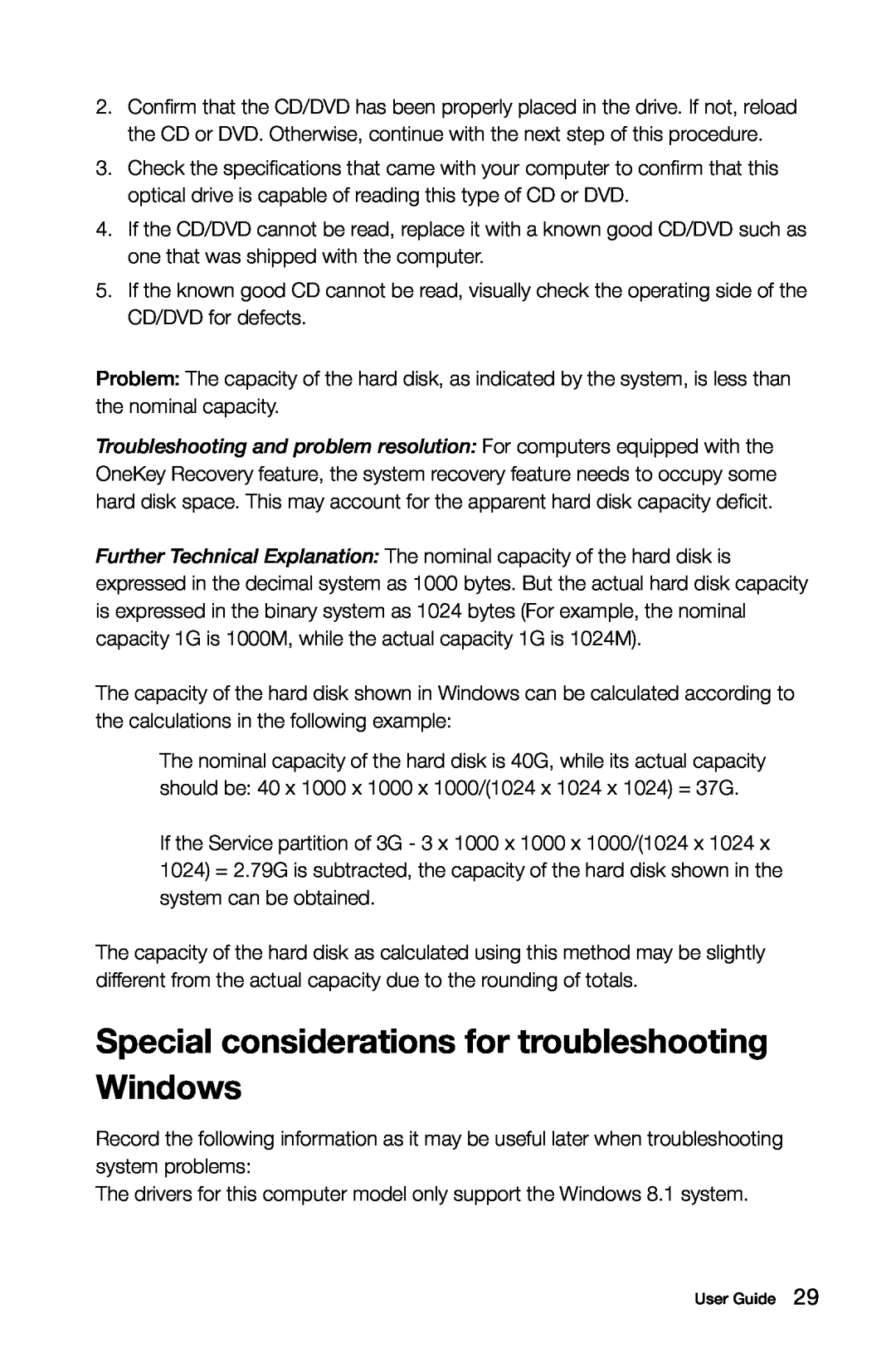 Lenovo 57321302 manual Special considerations for troubleshooting Windows 