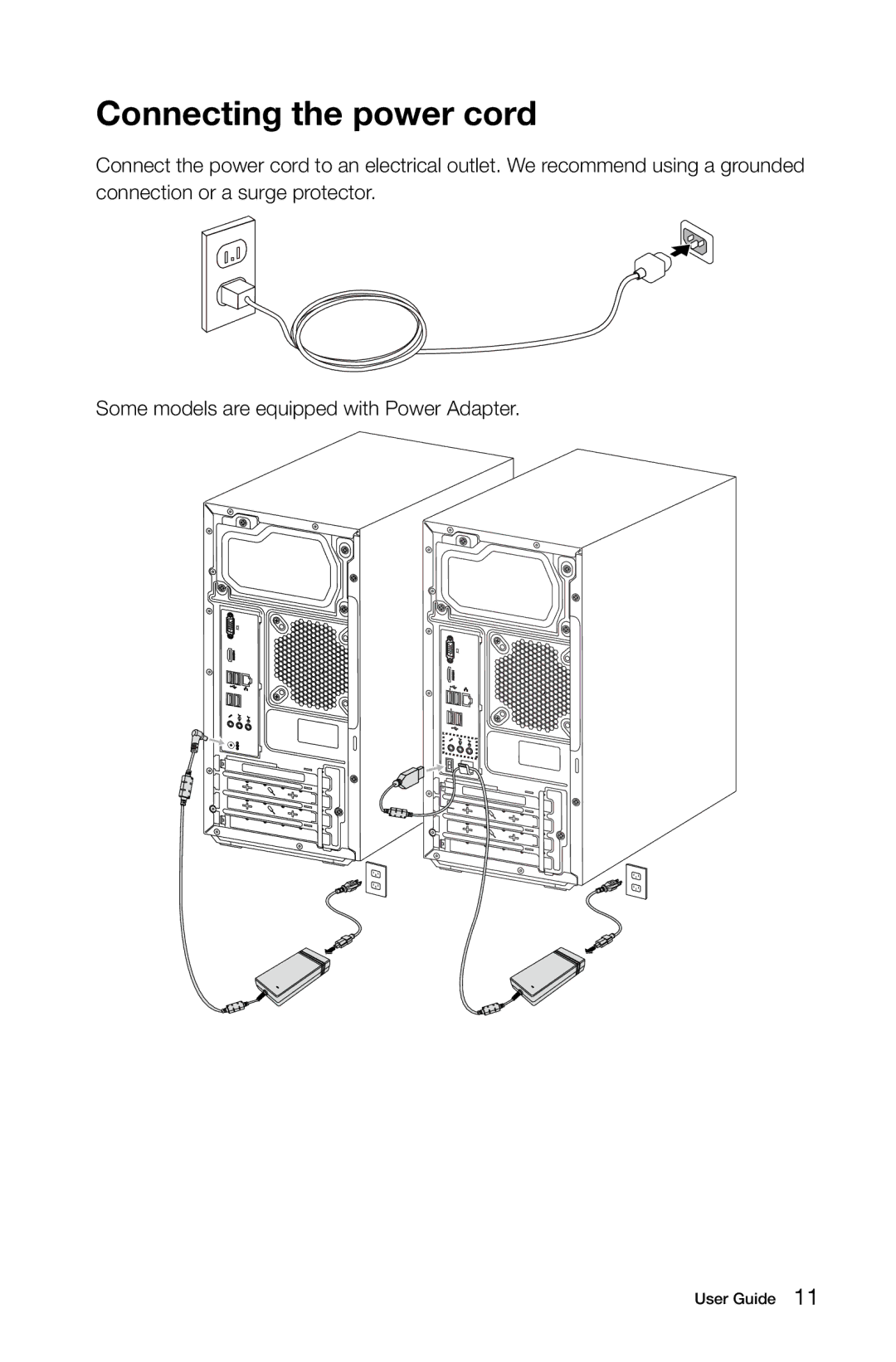 Lenovo 57321302 manual Connecting the power cord 