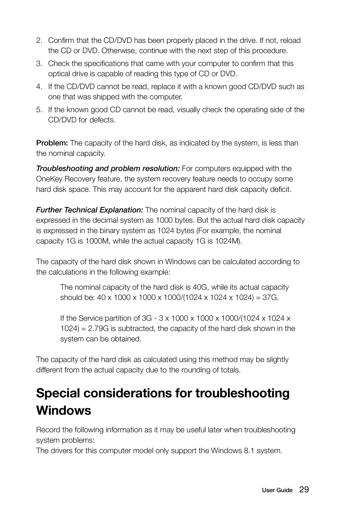 Lenovo 57321302 manual Special considerations for troubleshooting Windows 