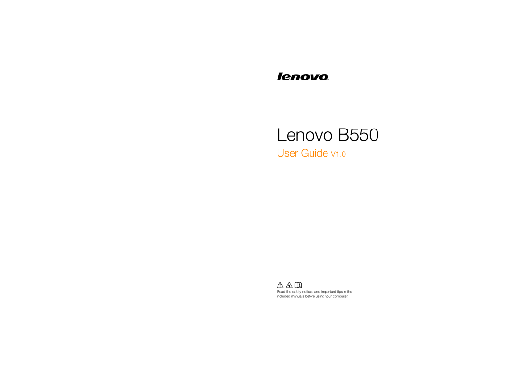 Lenovo 57323748 manual Lenovo B550, User Guide 