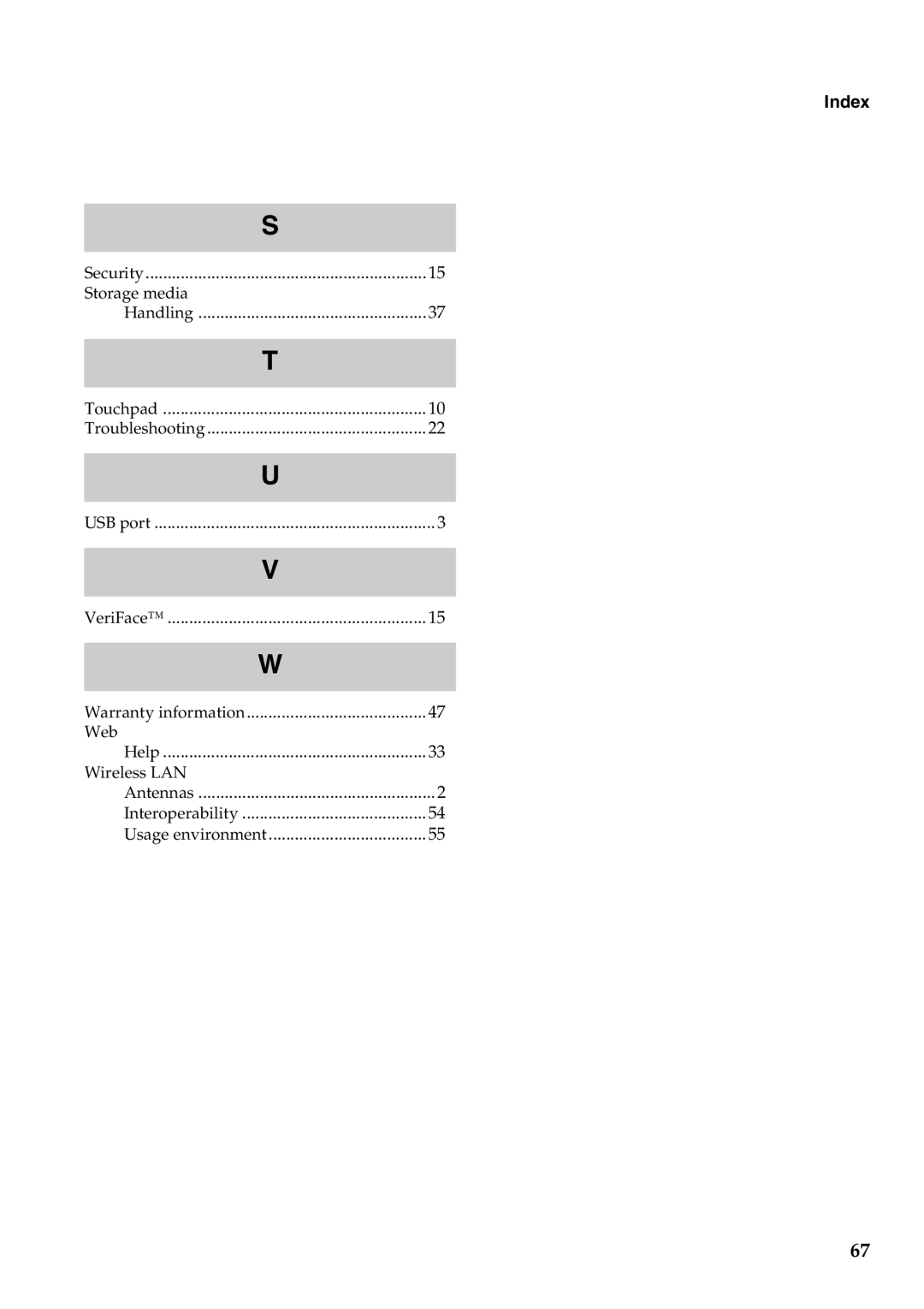 Lenovo B550, 57323748 manual Index 