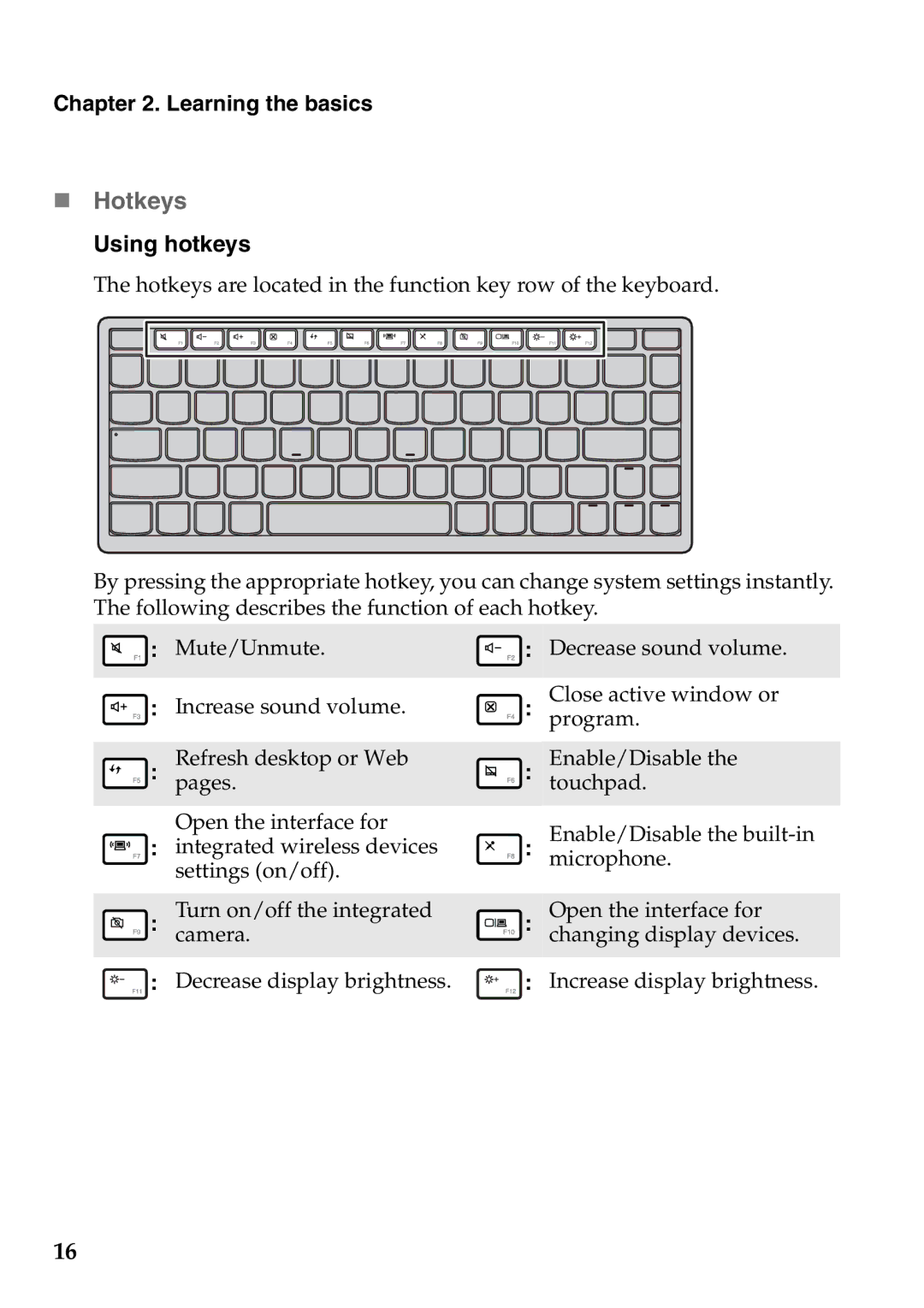 Lenovo U410, 59351627, 59343695, N580, 59RF0029, 4376XC2, U310 manual „ Hotkeys Using hotkeys 