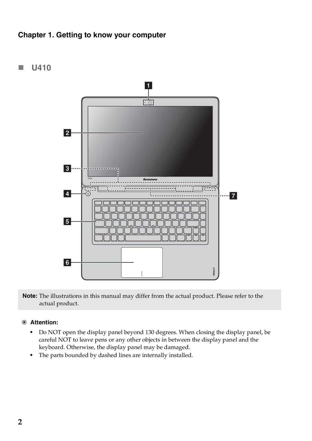 Lenovo 59351627, 59343695, N580, 59RF0029, 4376XC2, U310 manual „ U410, Getting to know your computer 