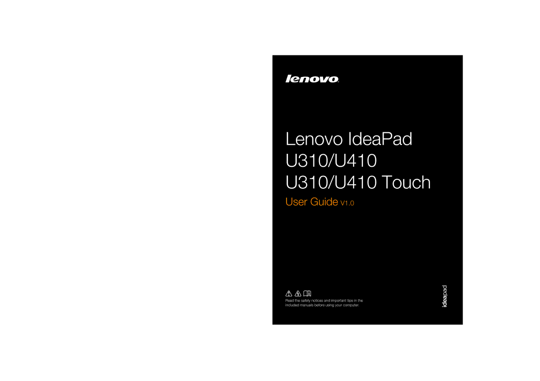 Lenovo 4376XC5, 59359210, 4376XC3, U310 Touch manual Lenovo IdeaPad U310/U410 U310/U410 Touch 