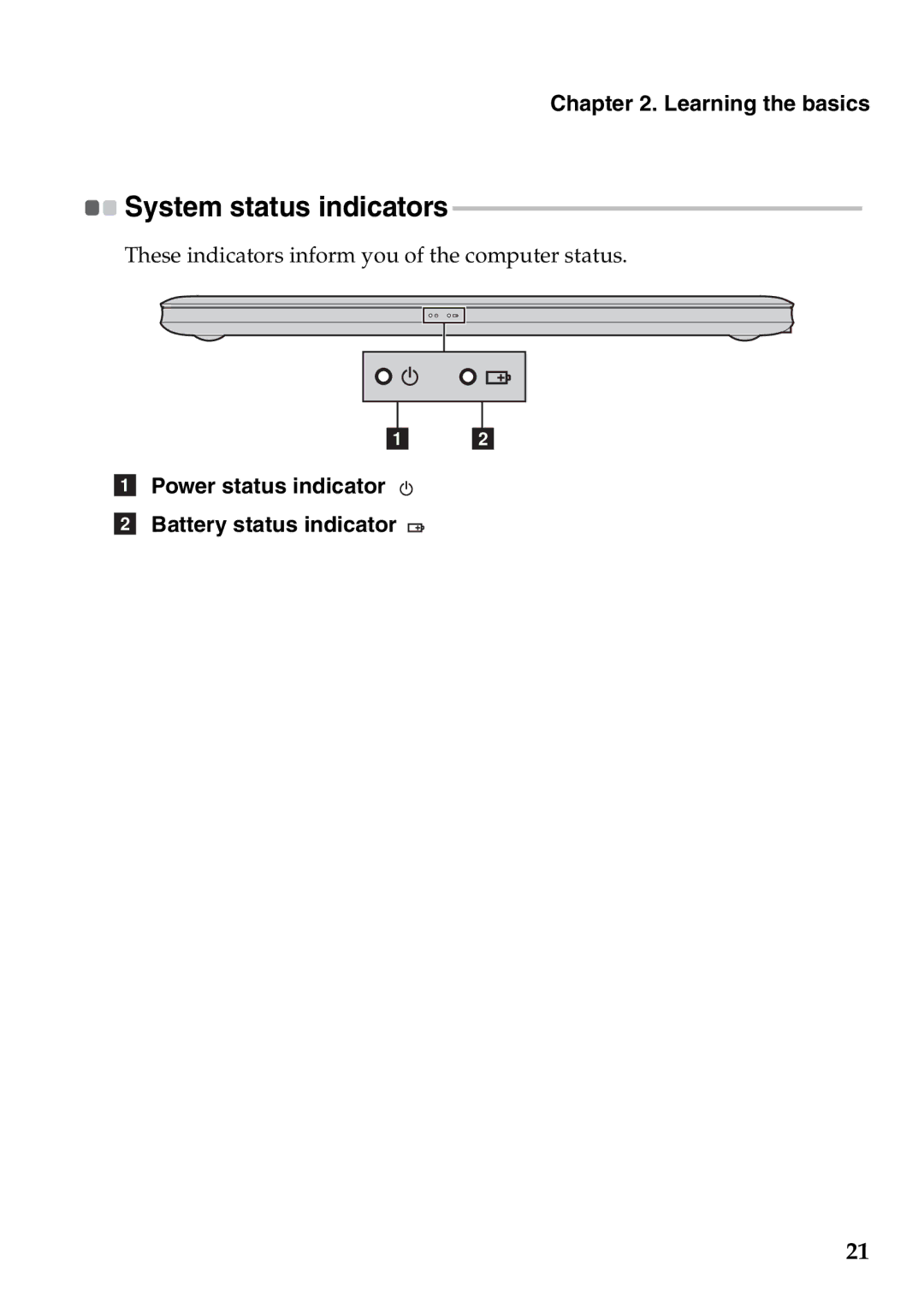 Lenovo 59359210, 4376XC5, 4376XC3, U310 Touch manual System status indicators, Power status indicator Battery status indicator 