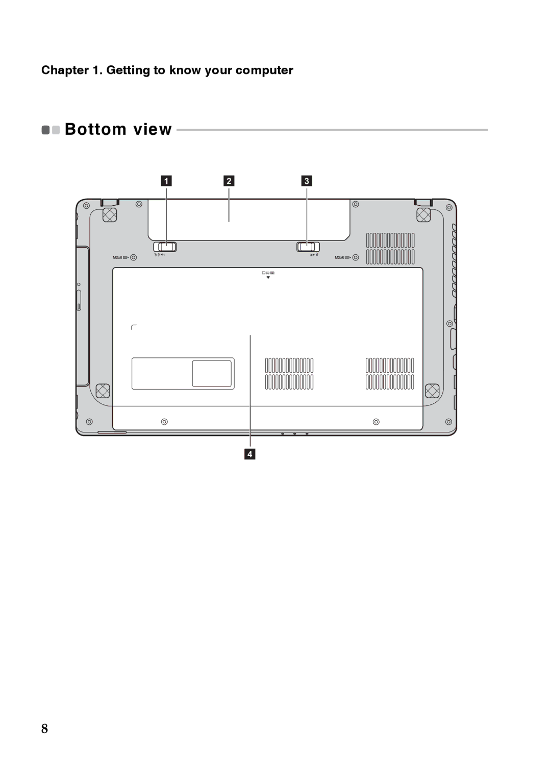 Lenovo N585, 59365302, P585, P580, N586, N580, N581, 7540XF1 manual Bottom view 