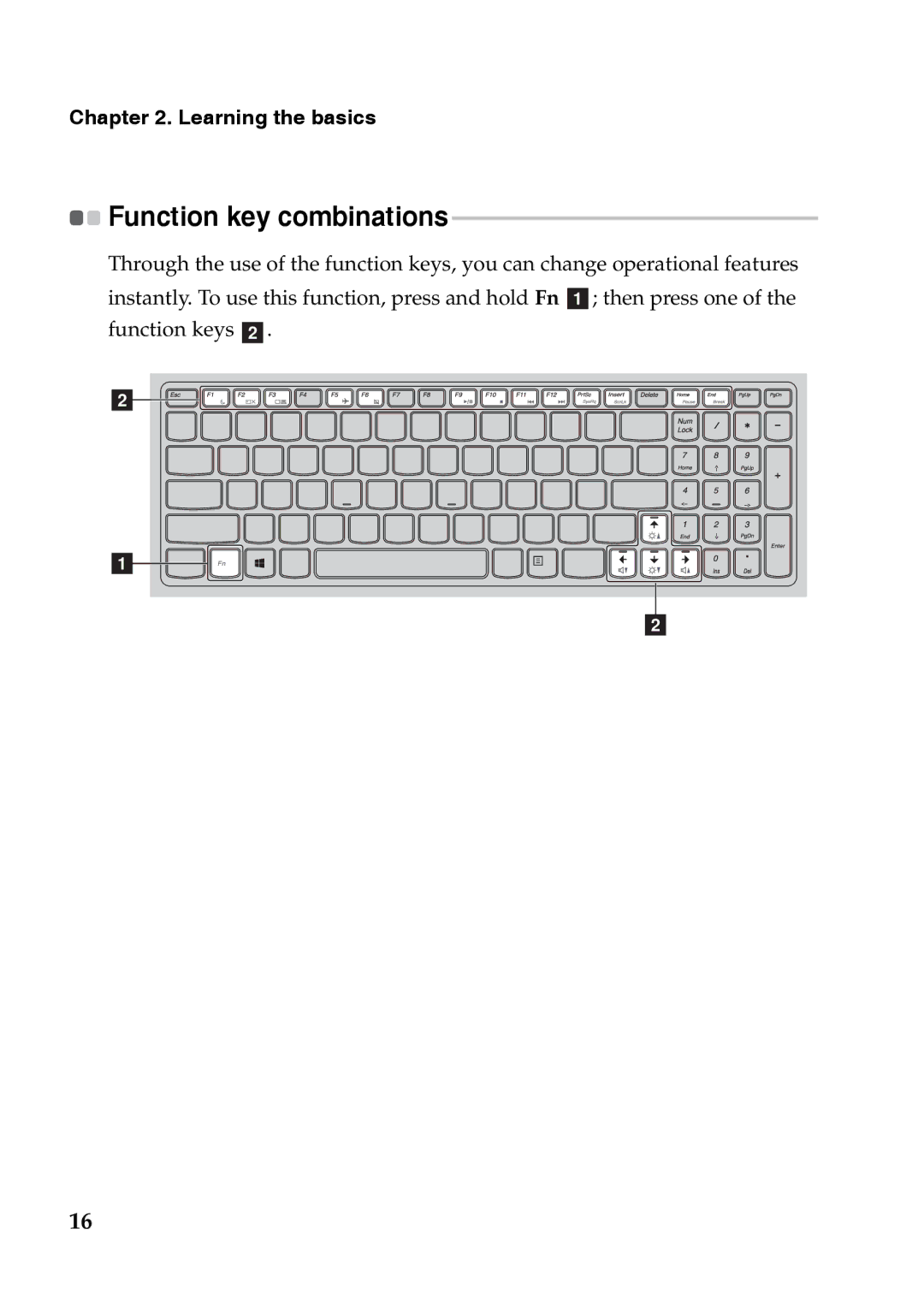 Lenovo N585, 59365302, P585, P580, N586, N580, N581, 7540XF1 manual Function key combinations 