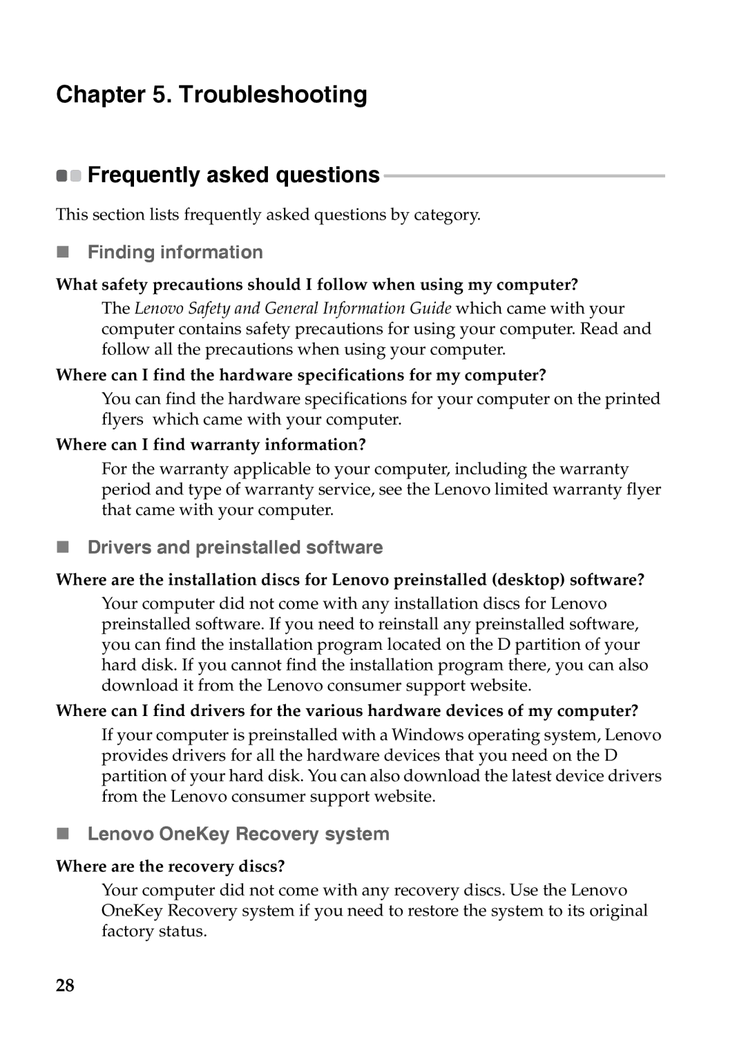 Lenovo 59365302, P585, P580, N586, N585, N580, N581 Troubleshooting, „ Finding information, „ Drivers and preinstalled software 