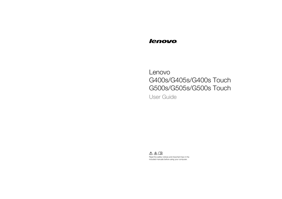 Lenovo 59373026, 59373006 manual Lenovo G400s/G405s/G400s Touch G500s/G505s/G500s Touch, User Guide 