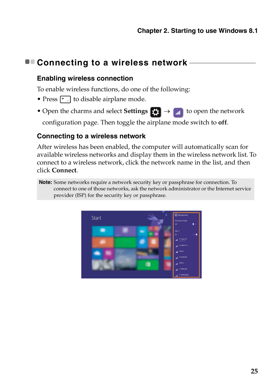 Lenovo 59373026, 59373006 manual Enabling wireless connection, Connecting to a wireless network 