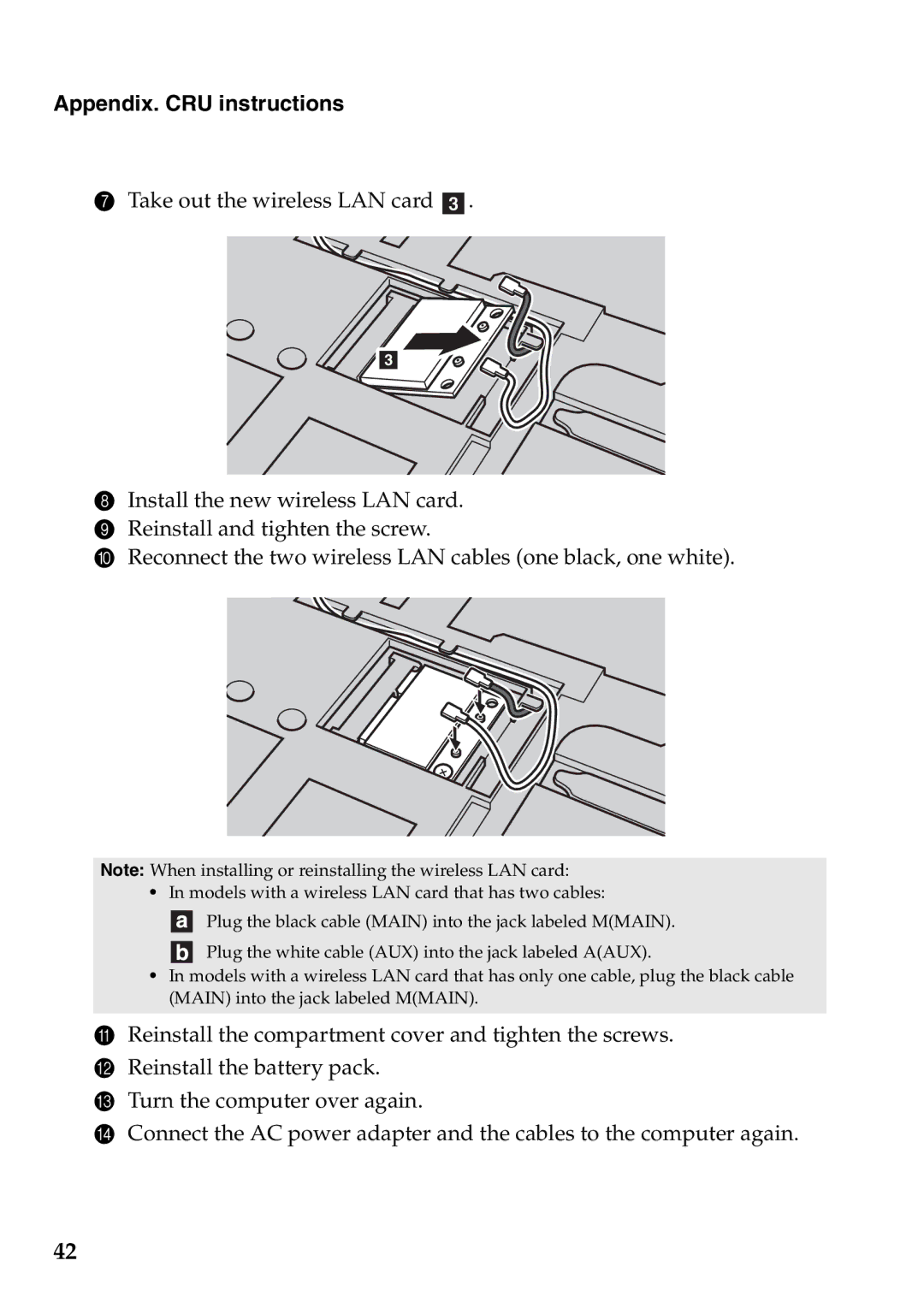 Lenovo 59373006, 59373026 manual Appendix. CRU instructions 