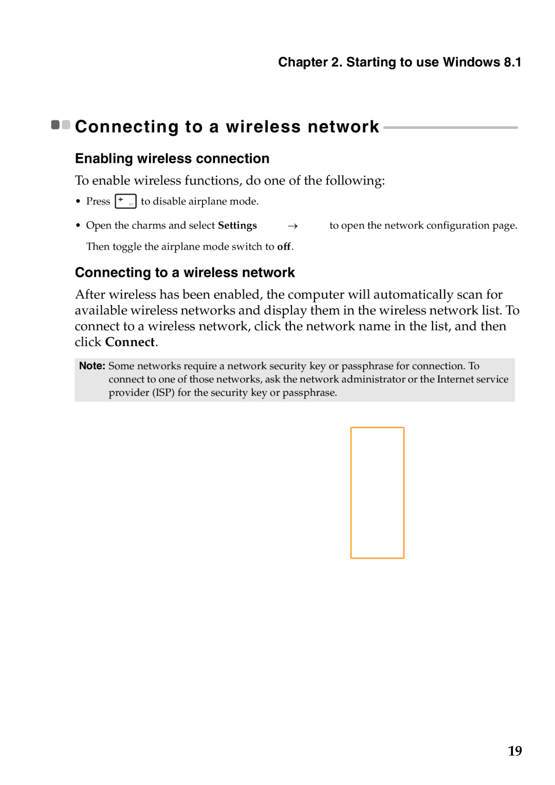 Lenovo 59373043, 59373010, 59385443, 59373039, 59373036 manual Enabling wireless connection, Connecting to a wireless network 