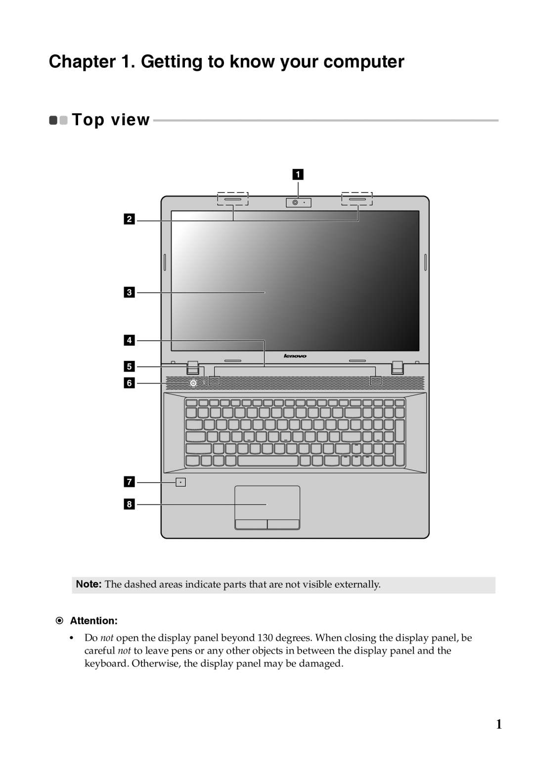 Lenovo 59375192 manual Getting to know your computer, Top view 
