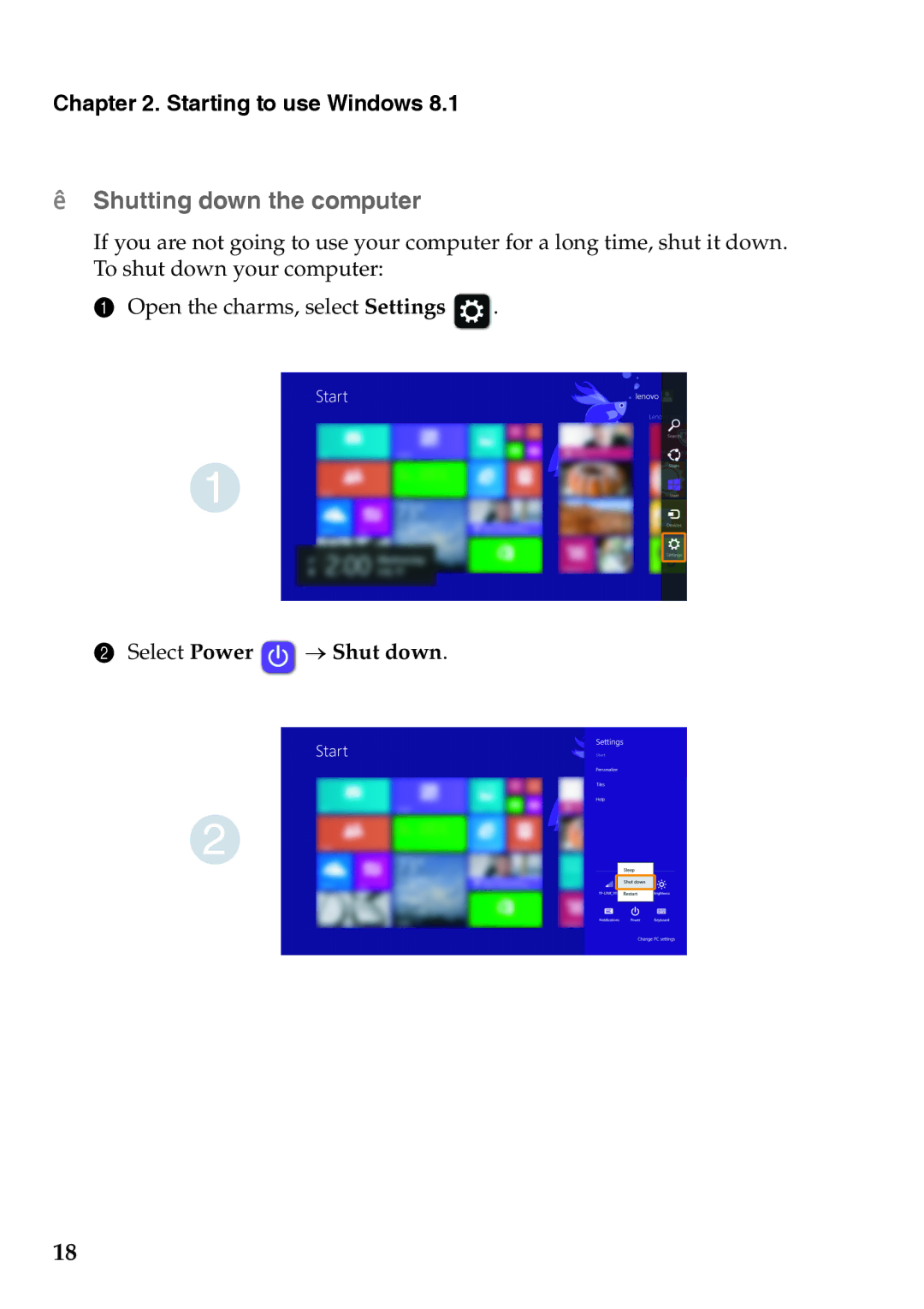 Lenovo 59375192 manual  Shutting down the computer 