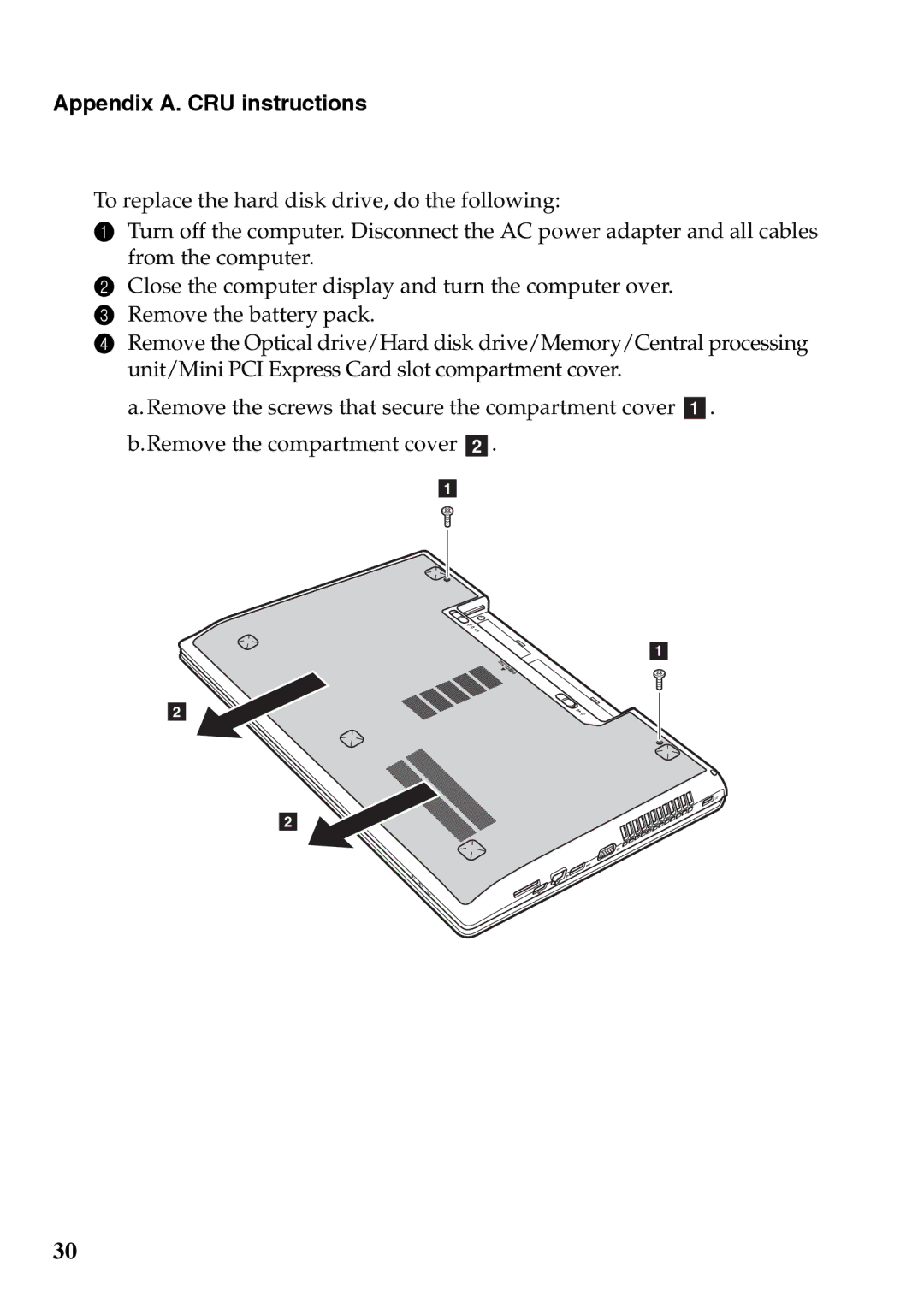 Lenovo 59375192 manual Appendix A. CRU instructions 