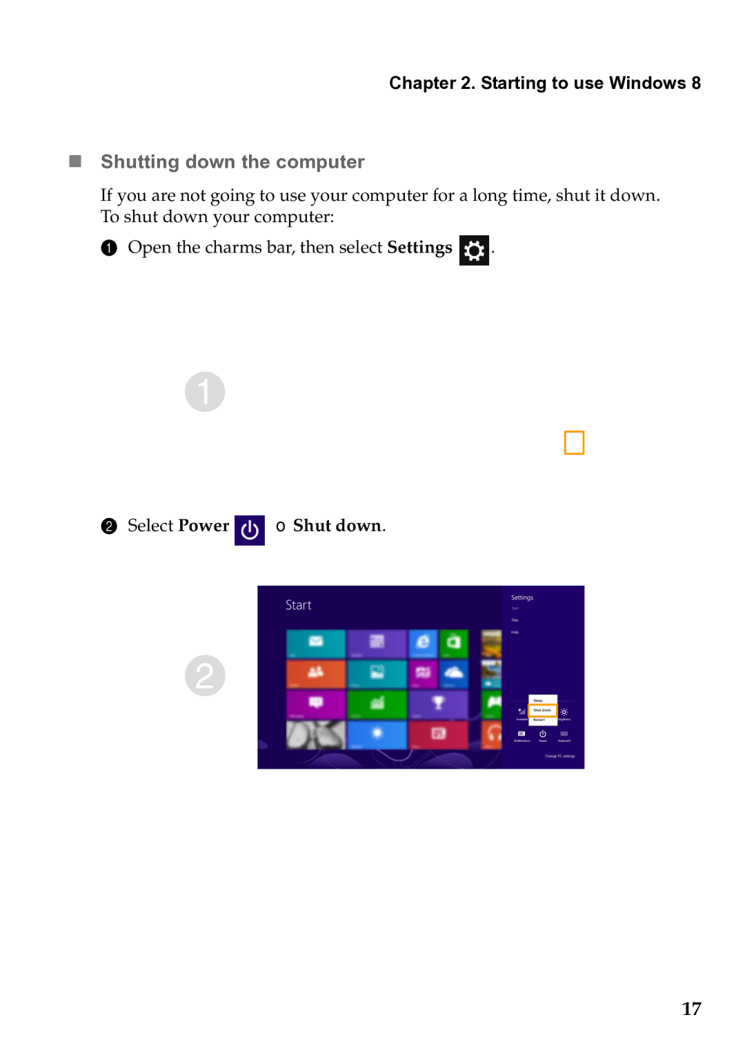 Lenovo 59385901 manual  Shutting down the computer 