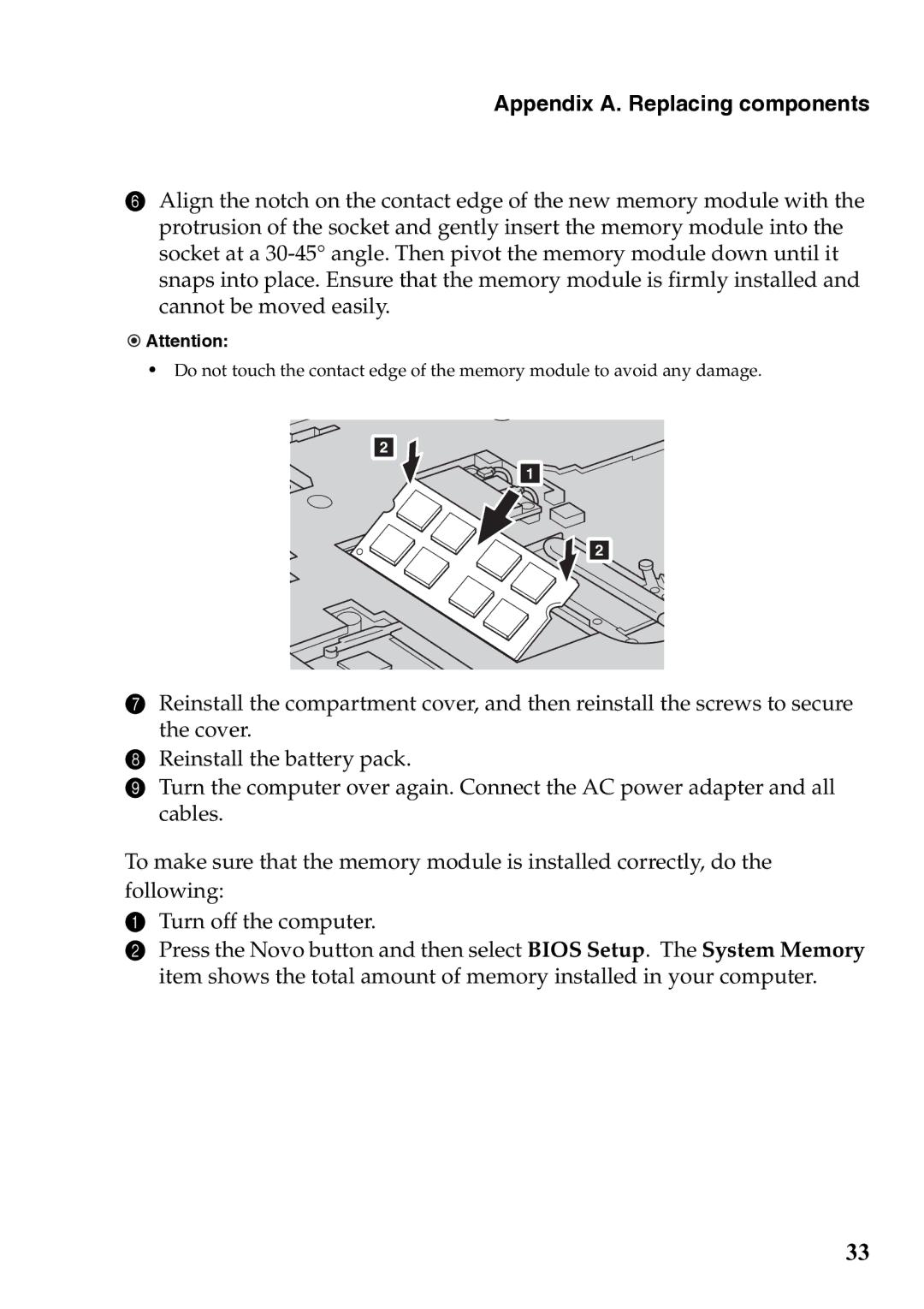 Lenovo 59385901 manual Appendix A. Replacing components 