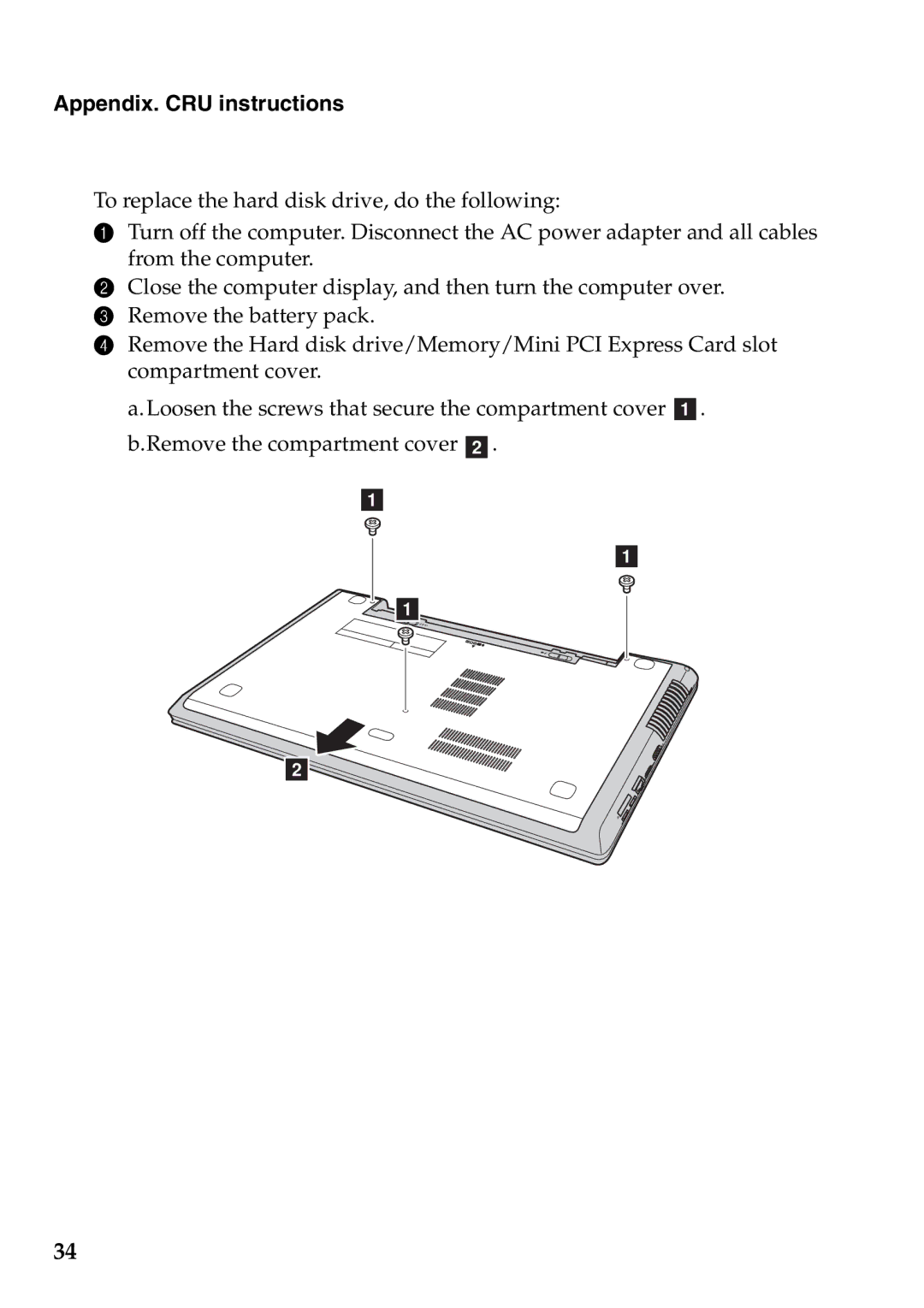 Lenovo 59387520 manual Appendix. CRU instructions 