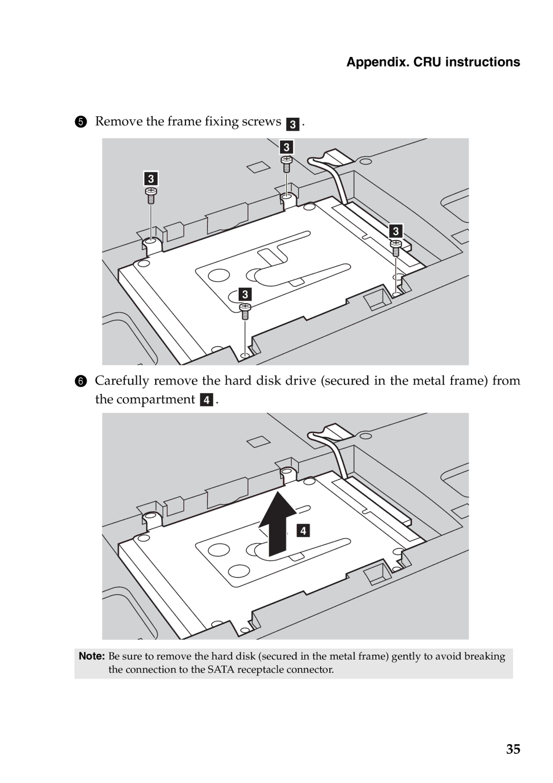 Lenovo 59387520 manual Appendix. CRU instructions 