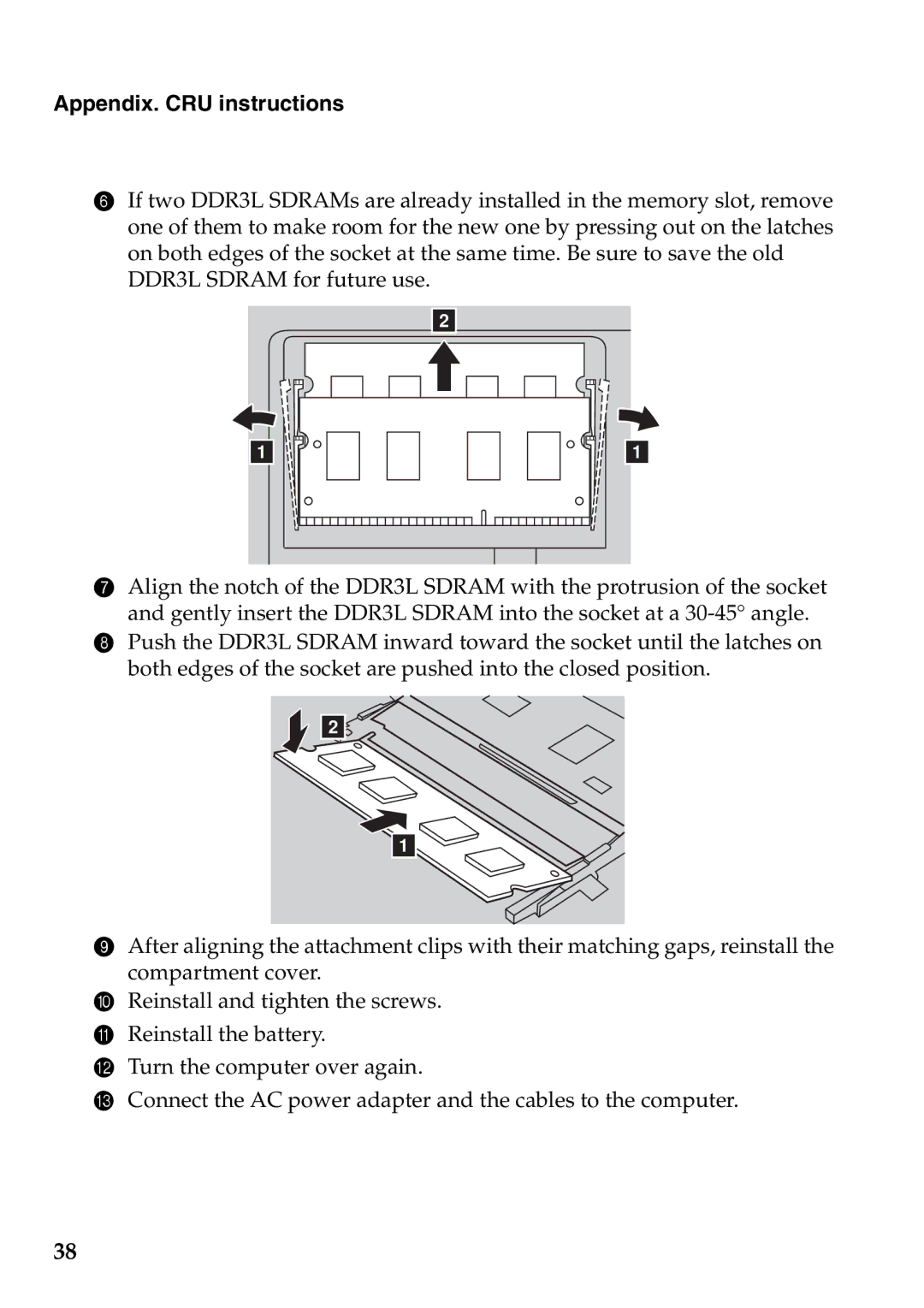 Lenovo 59387520 manual Appendix. CRU instructions 