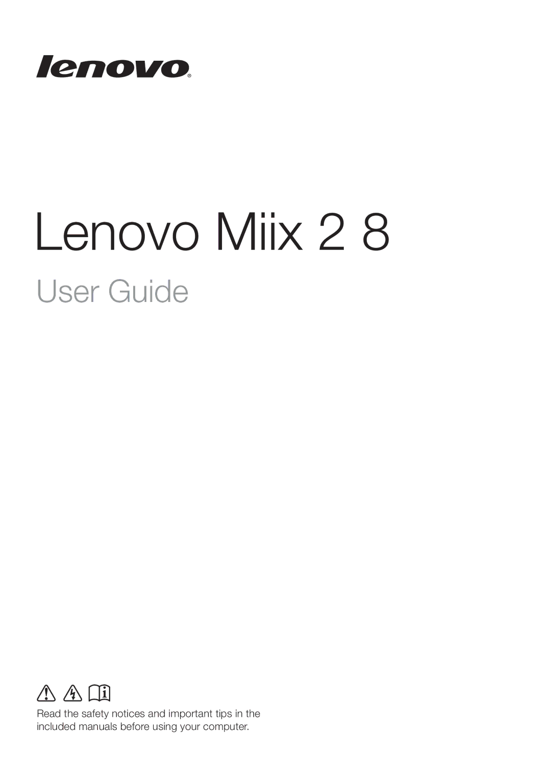 Lenovo 59393605 manual Lenovo Miix 2 