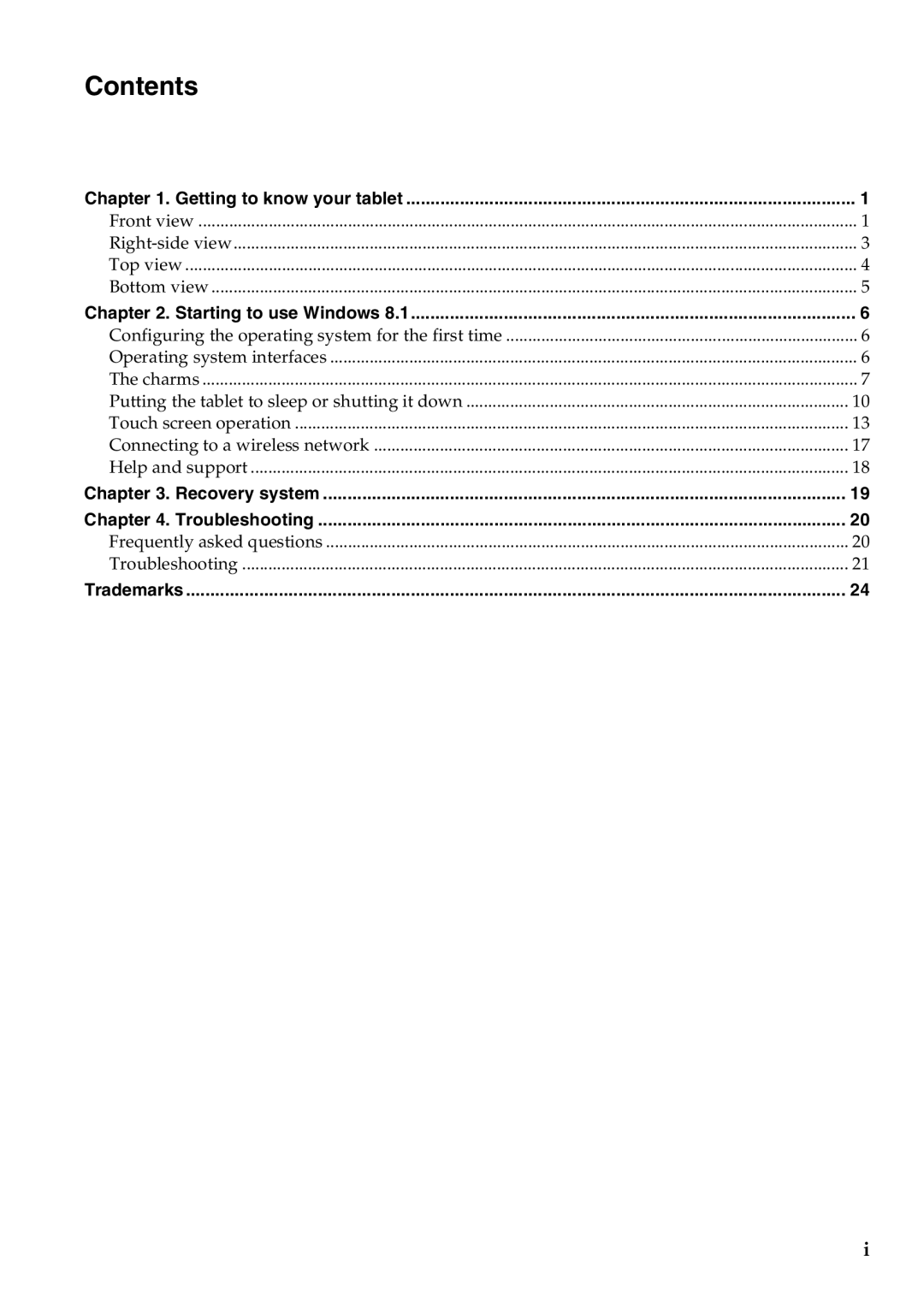 Lenovo 59393605 manual Contents 