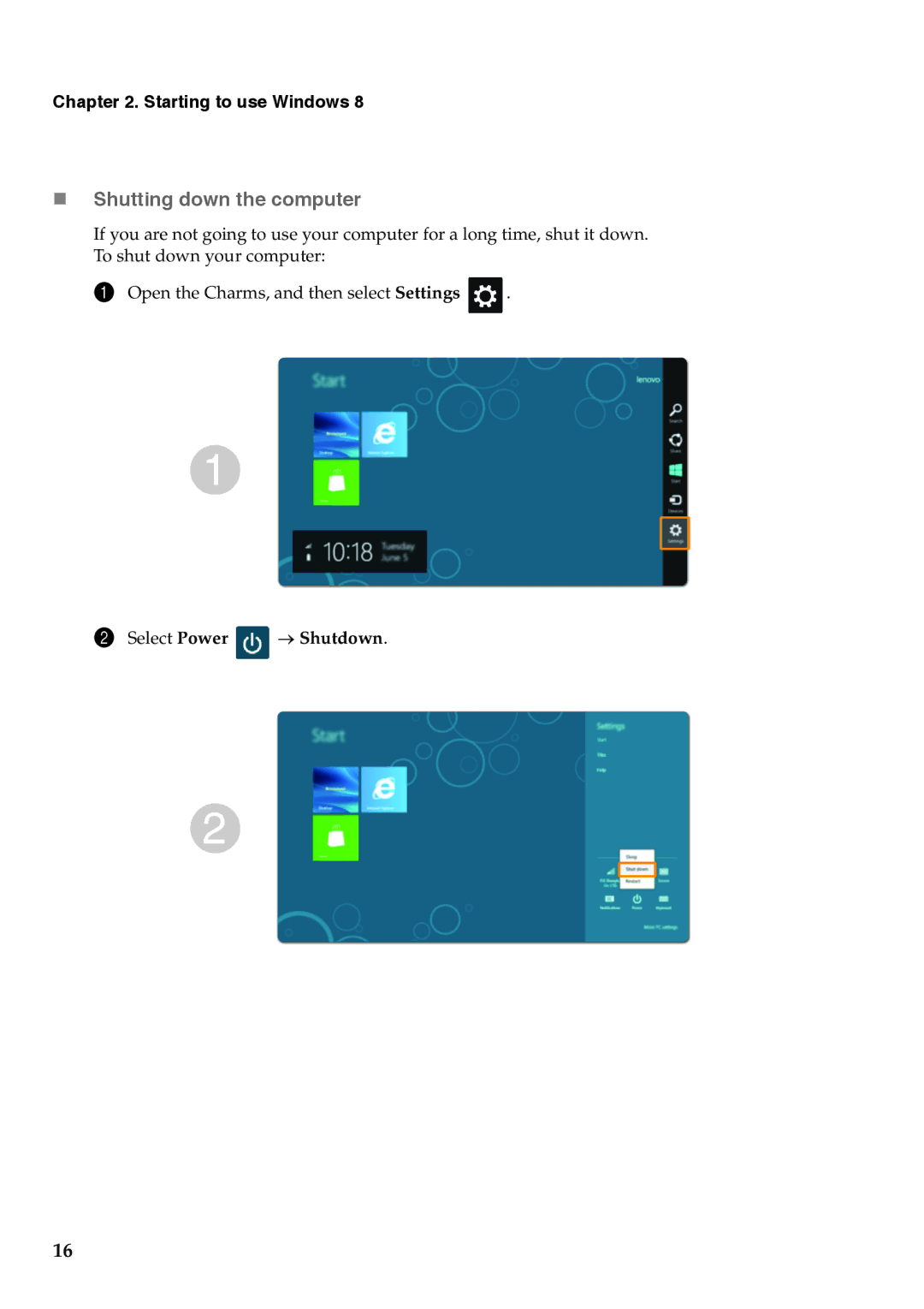 Lenovo 59RF0176 manual „ Shutting down the computer 