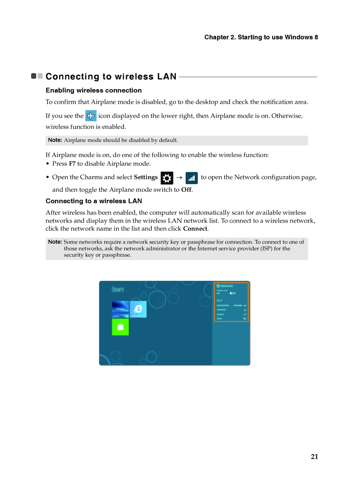 Lenovo 59RF0176 manual Enabling wireless connection, Connecting to a wireless LAN 