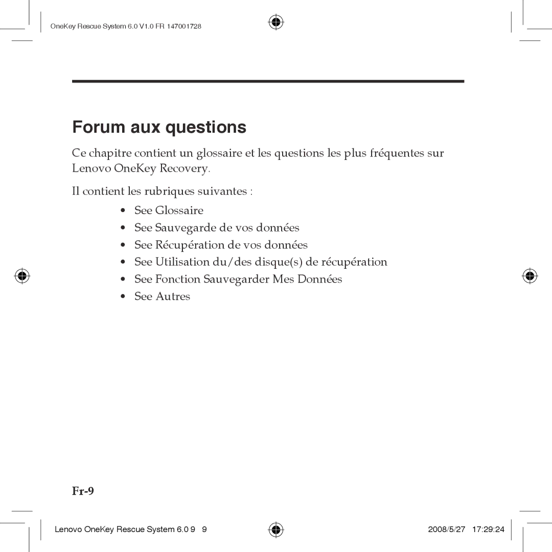 Lenovo 6.0 manual Forum aux questions 